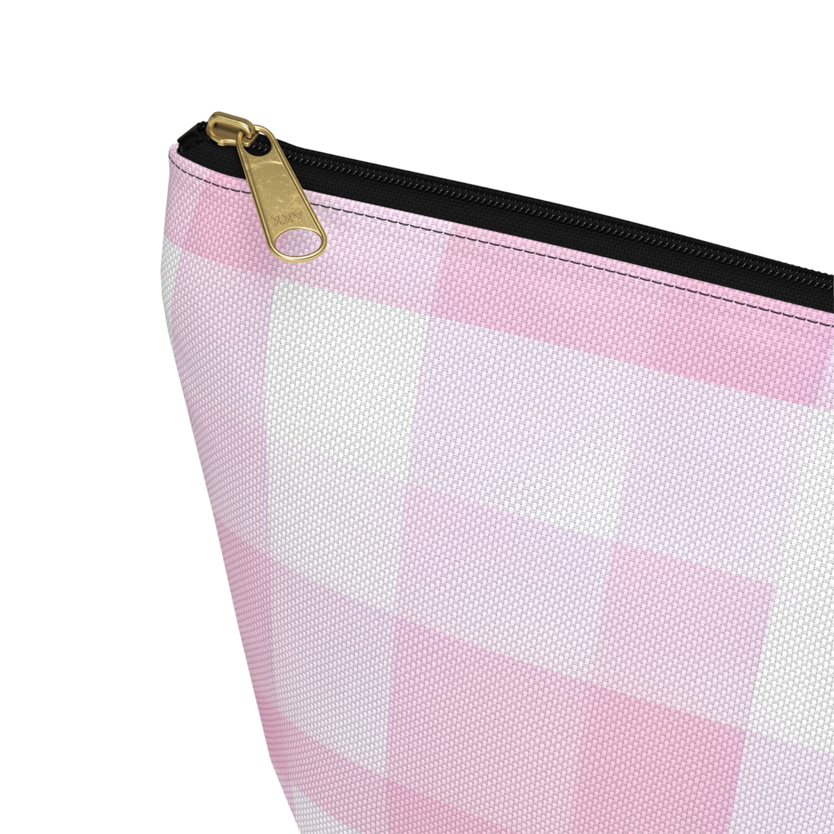 Pink Gingham Accessory Pouch — T‑Bottom Makeup & Toiletry Bag