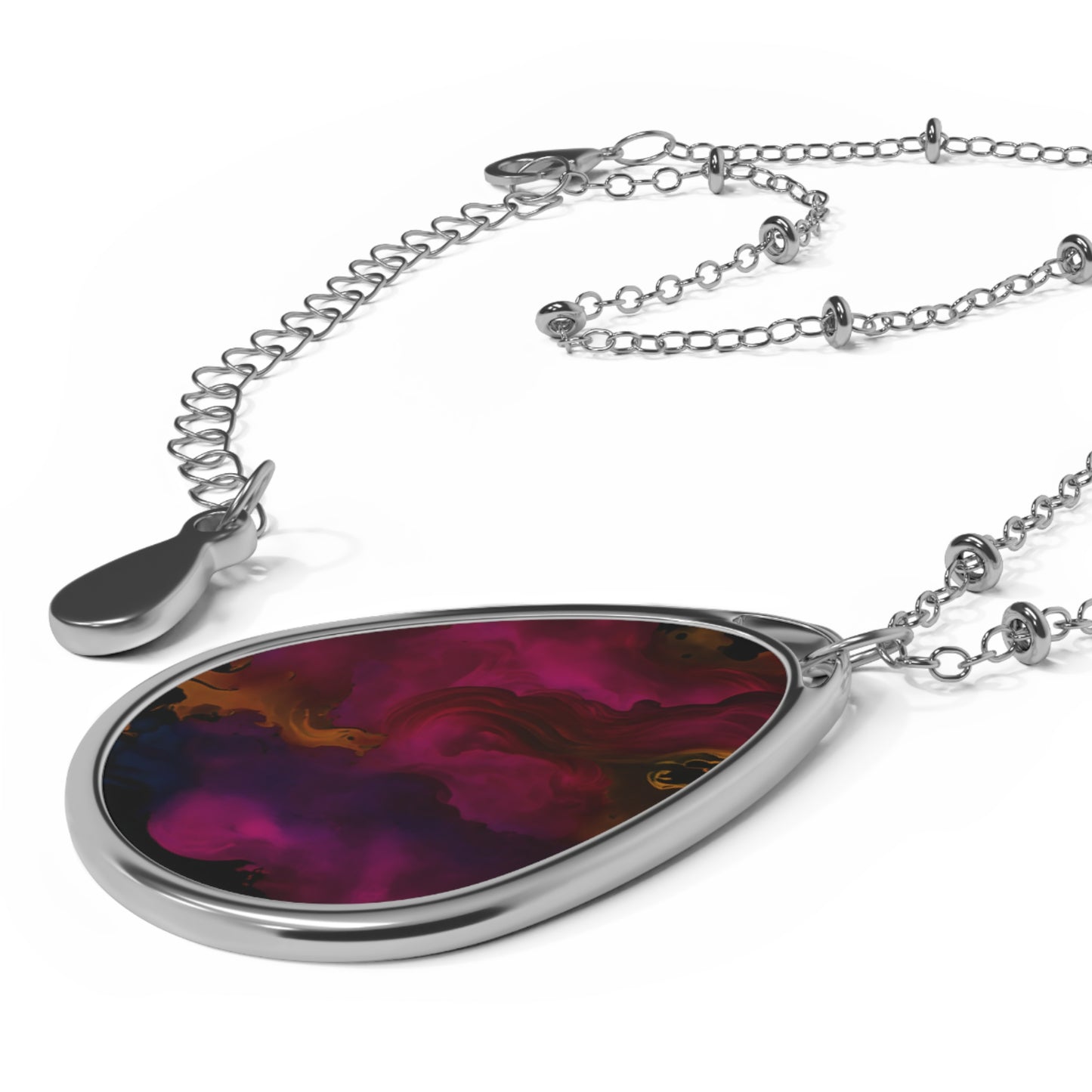 Energetic Oval Necklace, Statement Jewelry, Bohemian Gift, Layering Accessory