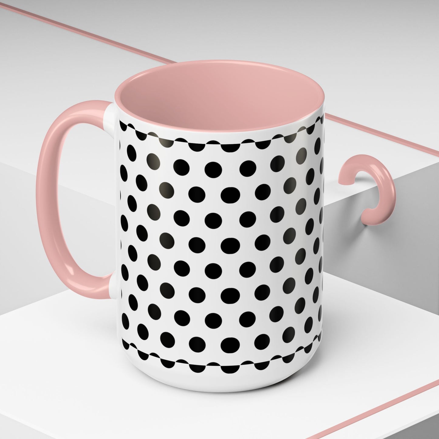 Elegant Polka Dot Mug - Stylish Coffee Cup for Home, Office, Gift for Birthdays, Anniversaries, Holidays, Unique Drinkware