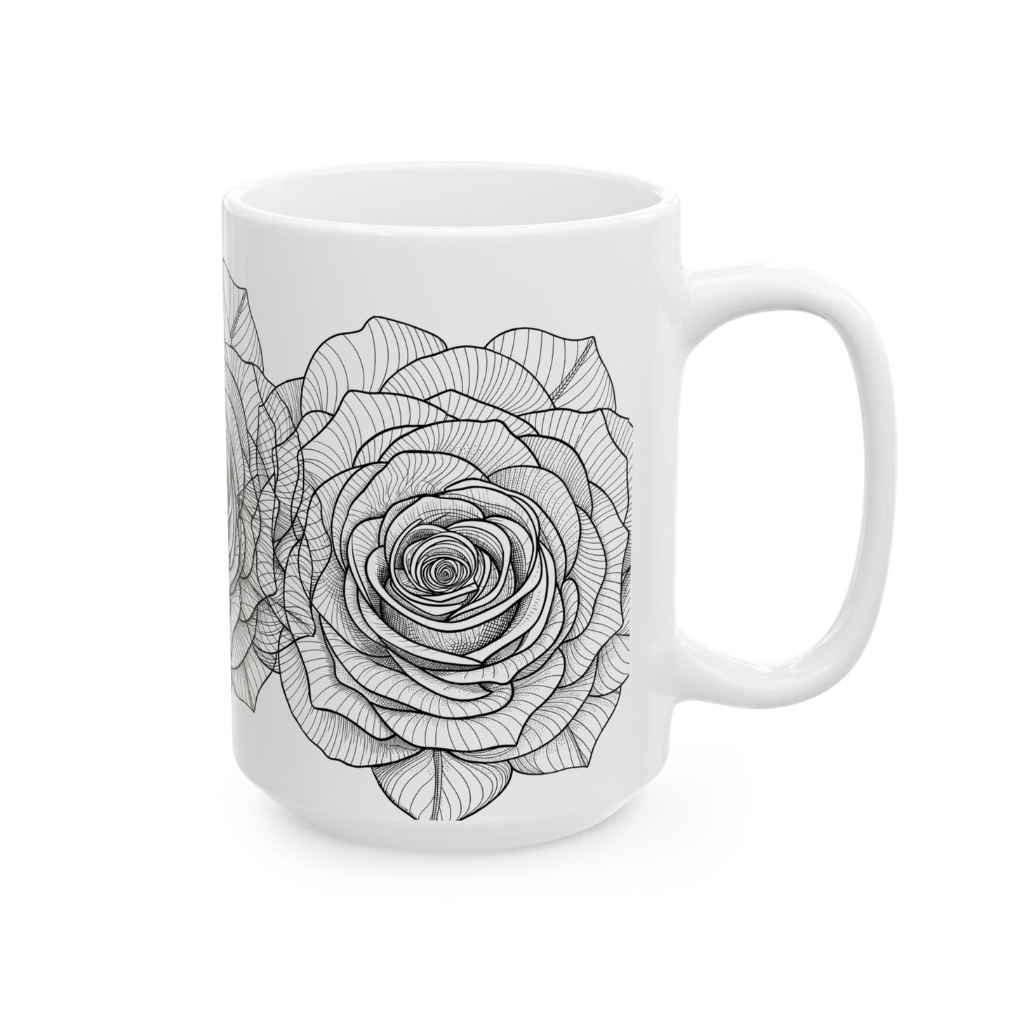 Elegant Floral Ceramic Mug - Perfect for Coffee Lovers, Tea Enthusiasts, Housewarming Gift, Mother's Day Present, Home Decor