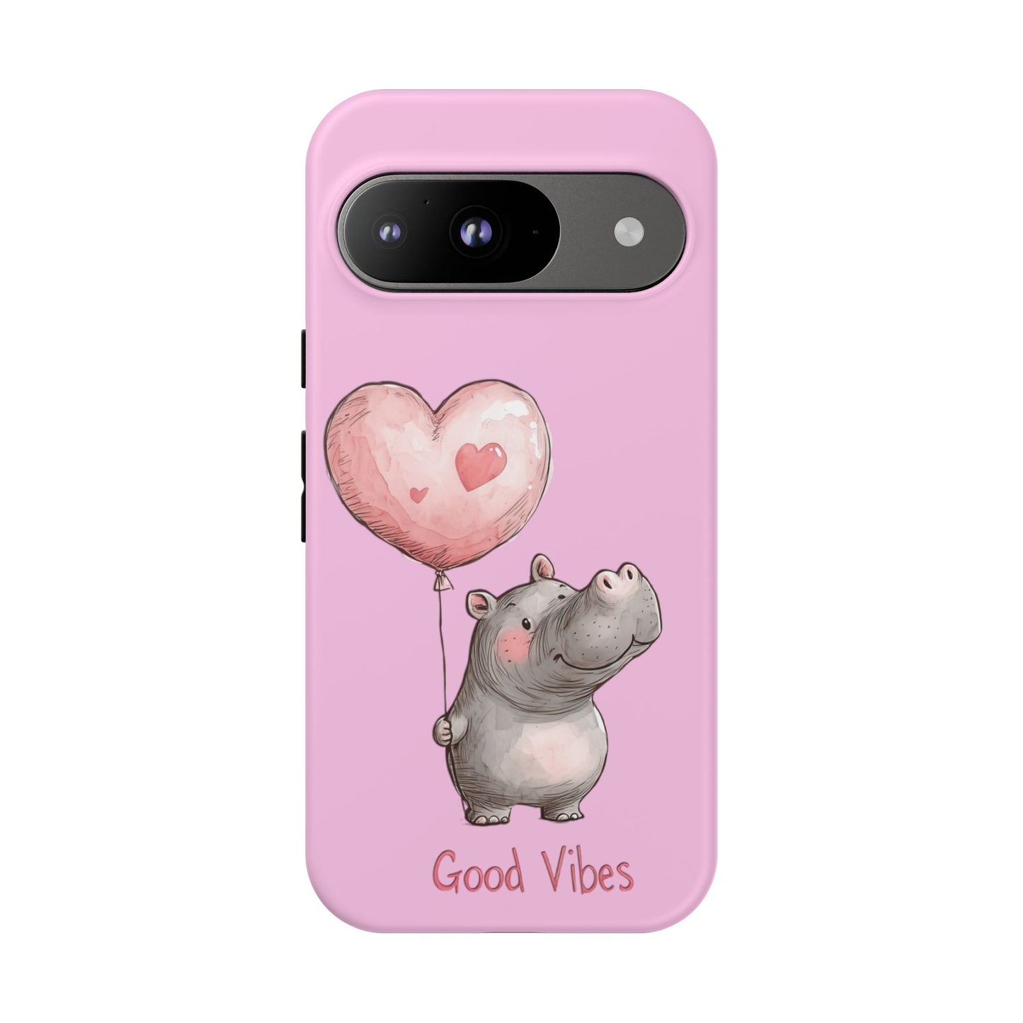 Cute Hippo Phone Case | Good Vibes, Gift for Friends, Cute Phone Accessories, Animal Lover Gift, Happy Phone Cover