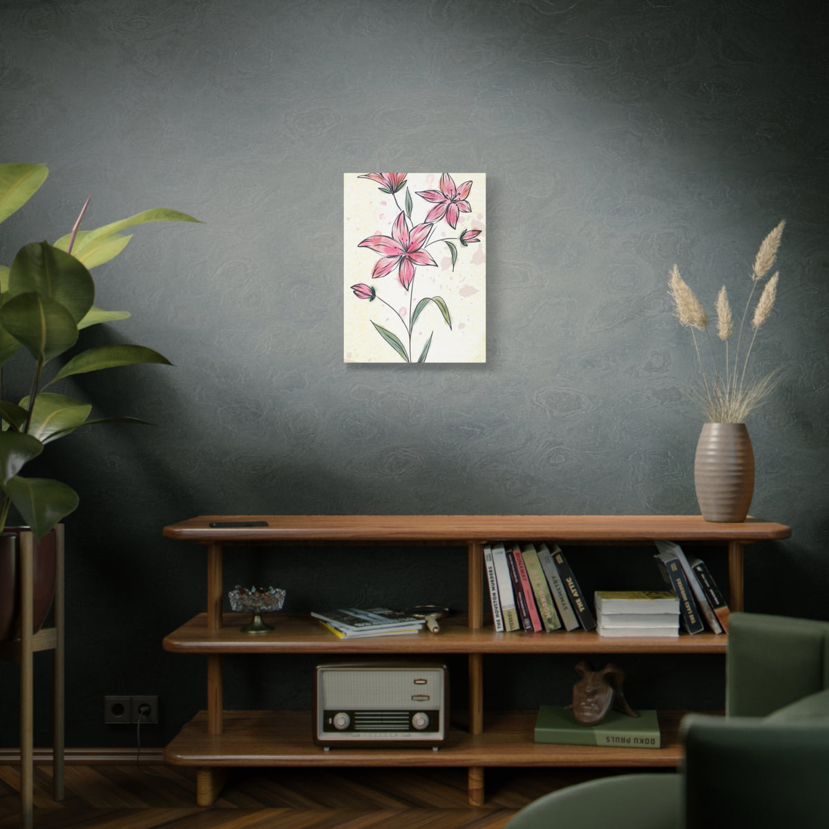 Matte Canvas, Stretched, 1.25" Tulips Pink Flowers