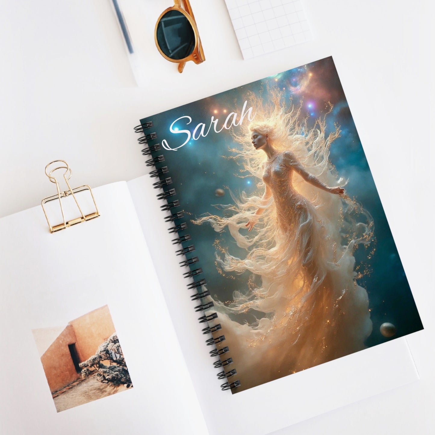 Personalized Cosmic Dream Spiral Notebook - Ruled Line, Journal, Gift for Students, Writers, Creative Minds, Starry Night, Custom Name