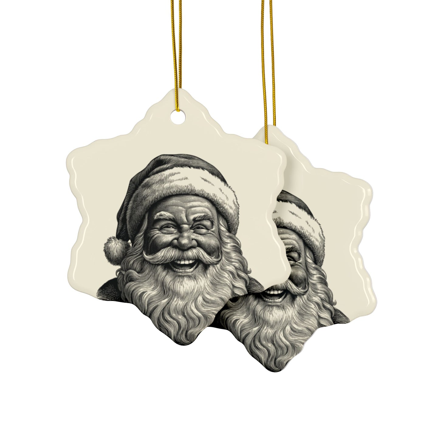 Festive Ceramic Ornaments, 2-Sided Print for Christmas Decor, Personalized Holiday Gifts, Winter Decorations, Santa Claus Ornaments