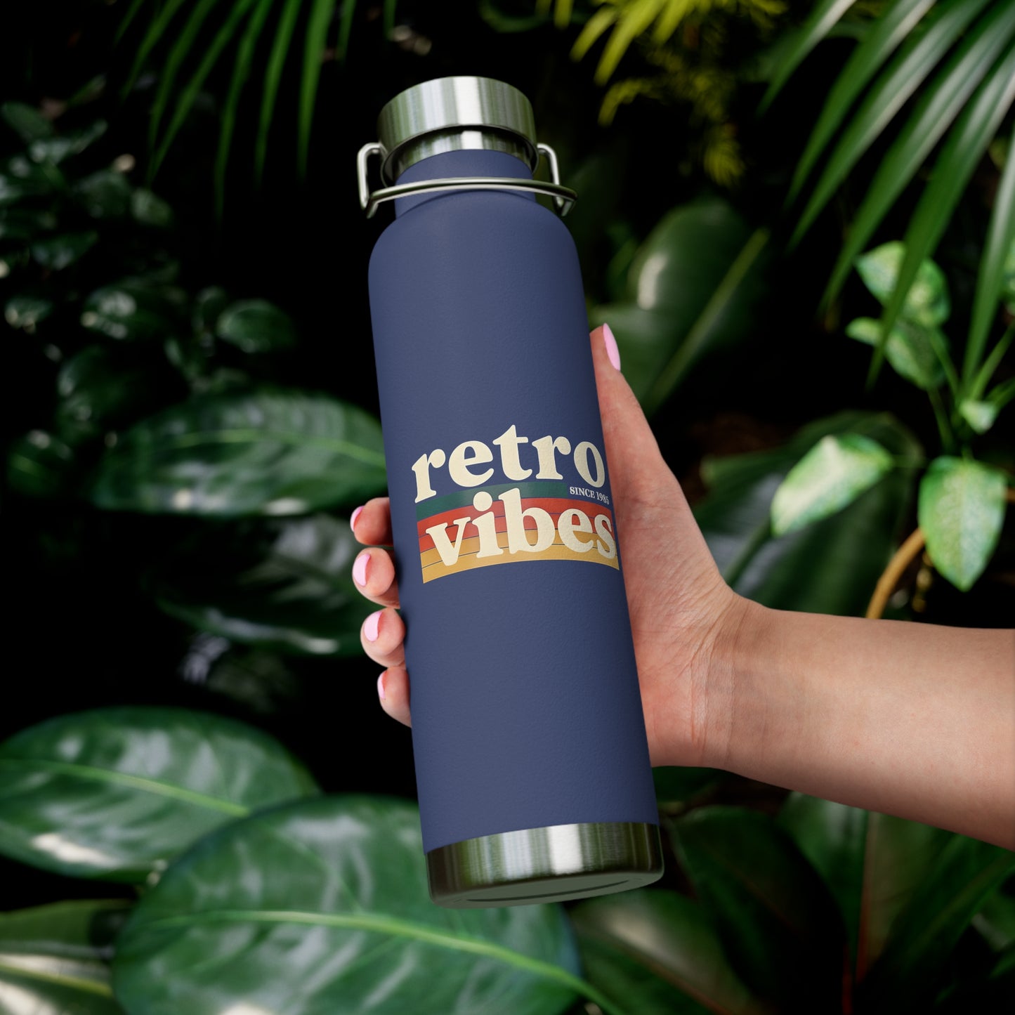 Retro Vibes Insulated Water Bottle, 22oz - Trendy Travel Flask, Stylish Hydration Gift for Fitness Lovers, Eco-Friendly Beverage Container