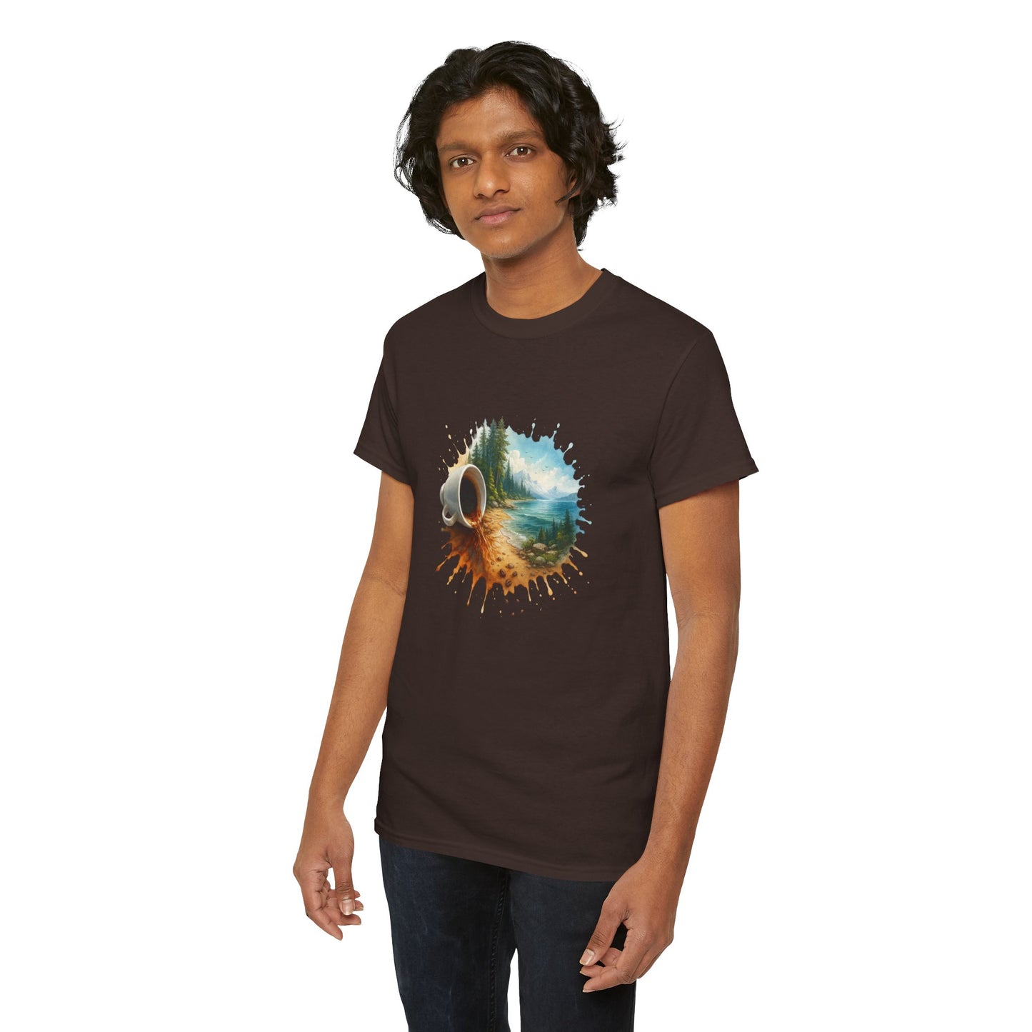 Nature-Inspired Unisex Heavy Cotton Tee, Casual Outfit, Gift for Nature Lovers, Camping Apparel, Outdoor Adventure Shirt
