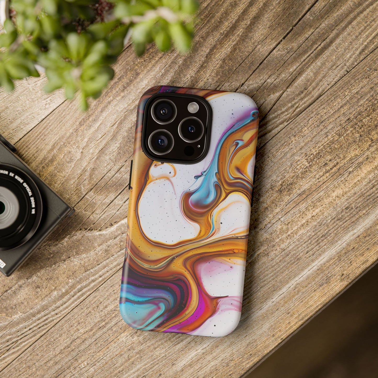 Artistic Phone Case, Tough Cases with Colorful Marble Design