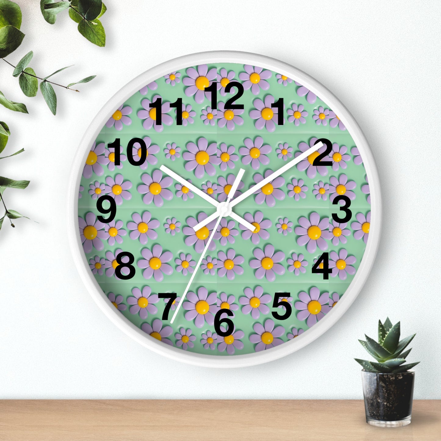 Charming Floral Wall Clock - Brighten Your Space with Decorative Timepiece, Home Decor, Gift for Her, Birthday, Mother's Day
