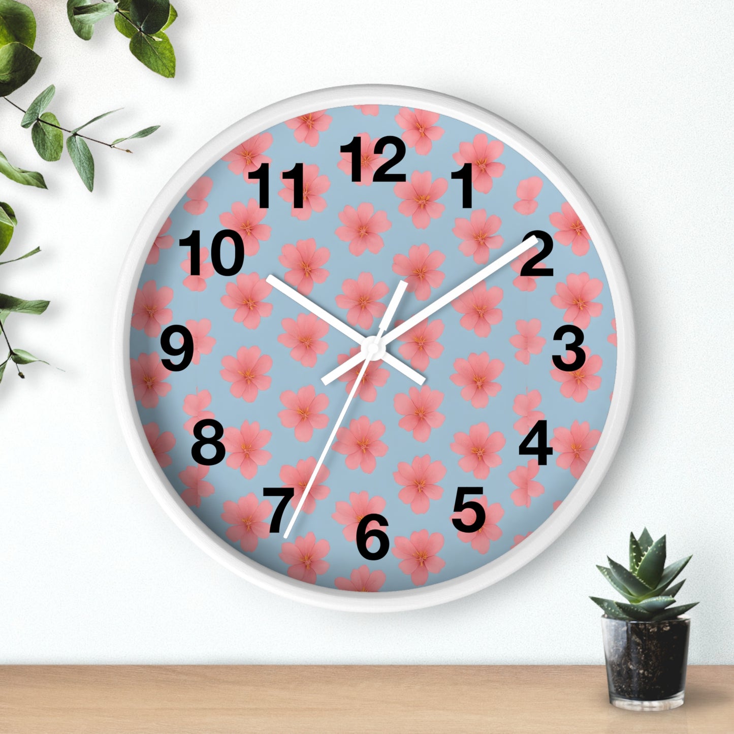 Floral Elegance Wall Clock, Home Decor, Gift for Her, Kitchen Wall Clock, Spring Decor, Office Decor, Floral Clock
