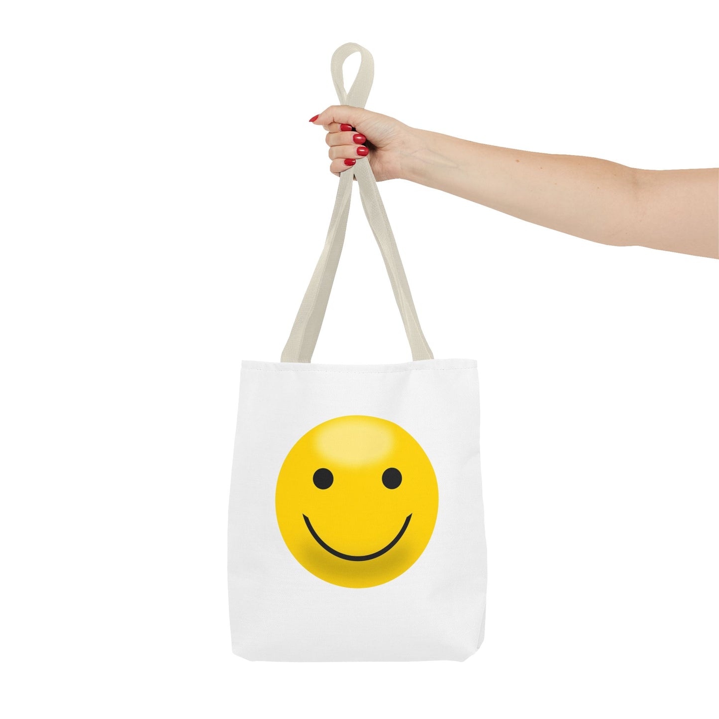 Smiley Face Tote Bag, Eco-Friendly Shopping Bag, Fun Beach Bag, Gift for Teens, Happy Tote for Everyday Use
