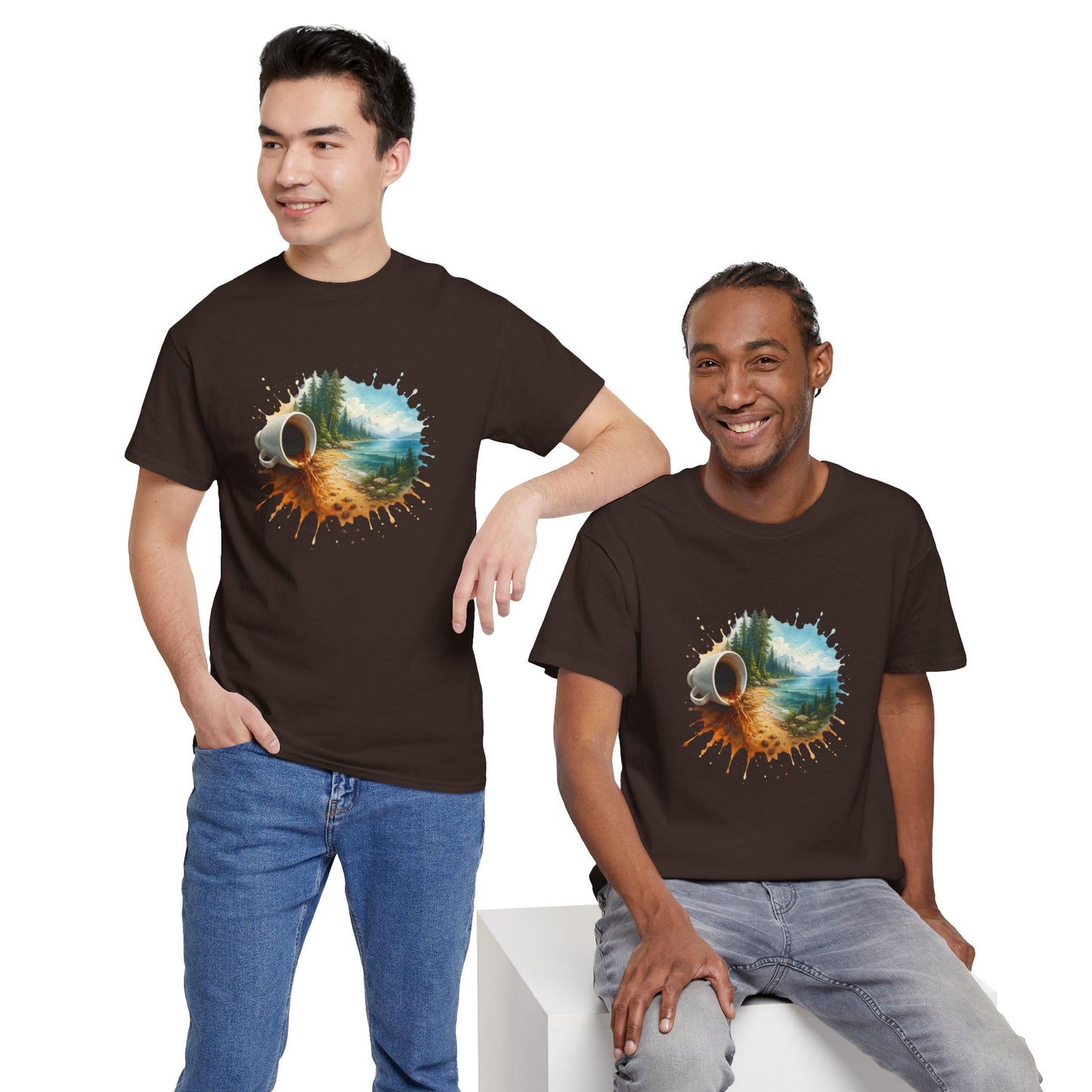Nature-Inspired Unisex Heavy Cotton Tee, Casual Outfit, Gift for Nature Lovers, Camping Apparel, Outdoor Adventure Shirt
