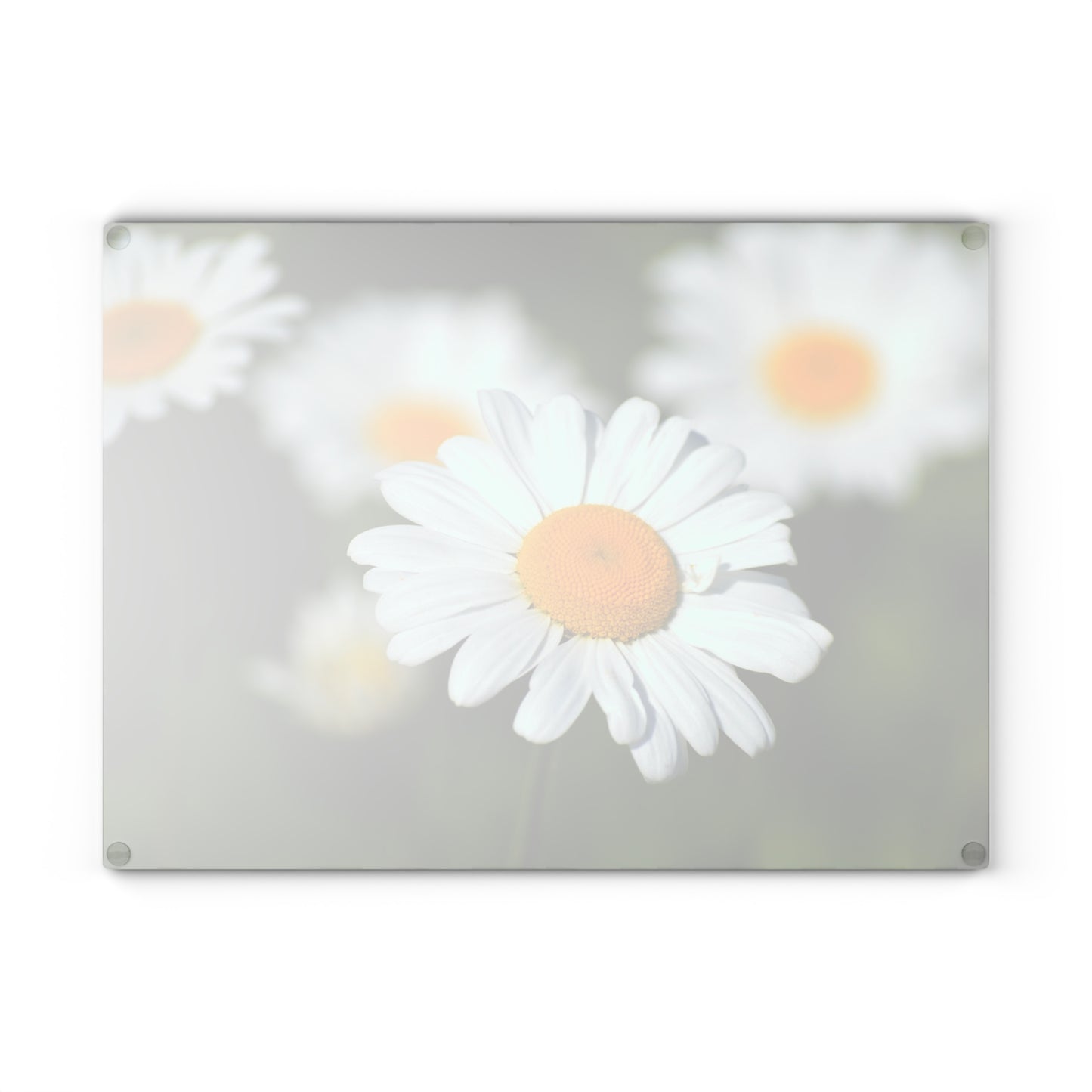 Charming Floral Glass Cutting Board - Kitchen Decor, Gift for Her, Daisy Design, Housewarming, Mother's Day