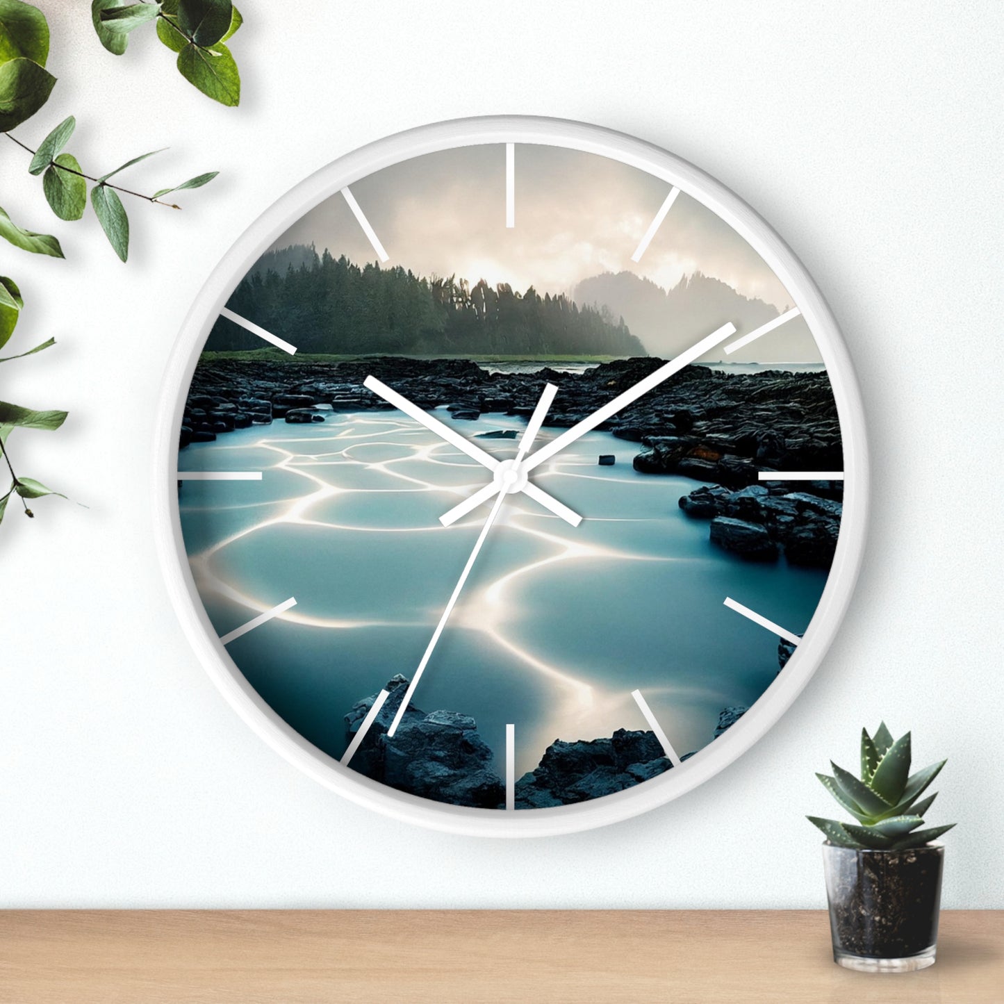 Serene Nature Wall Clock - Tranquil Home Decor for Nature Lovers, Modern Timepiece for Gifts, Office, Living Room, Quartz Clock