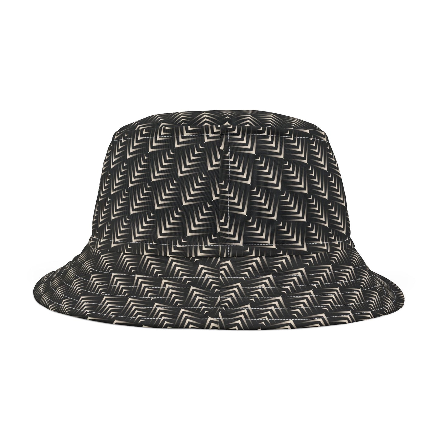 Chic Geometric Bucket Hat, Fashion Accessory, Summer Headwear, Unisex Style, Festival Gear, Gift Idea