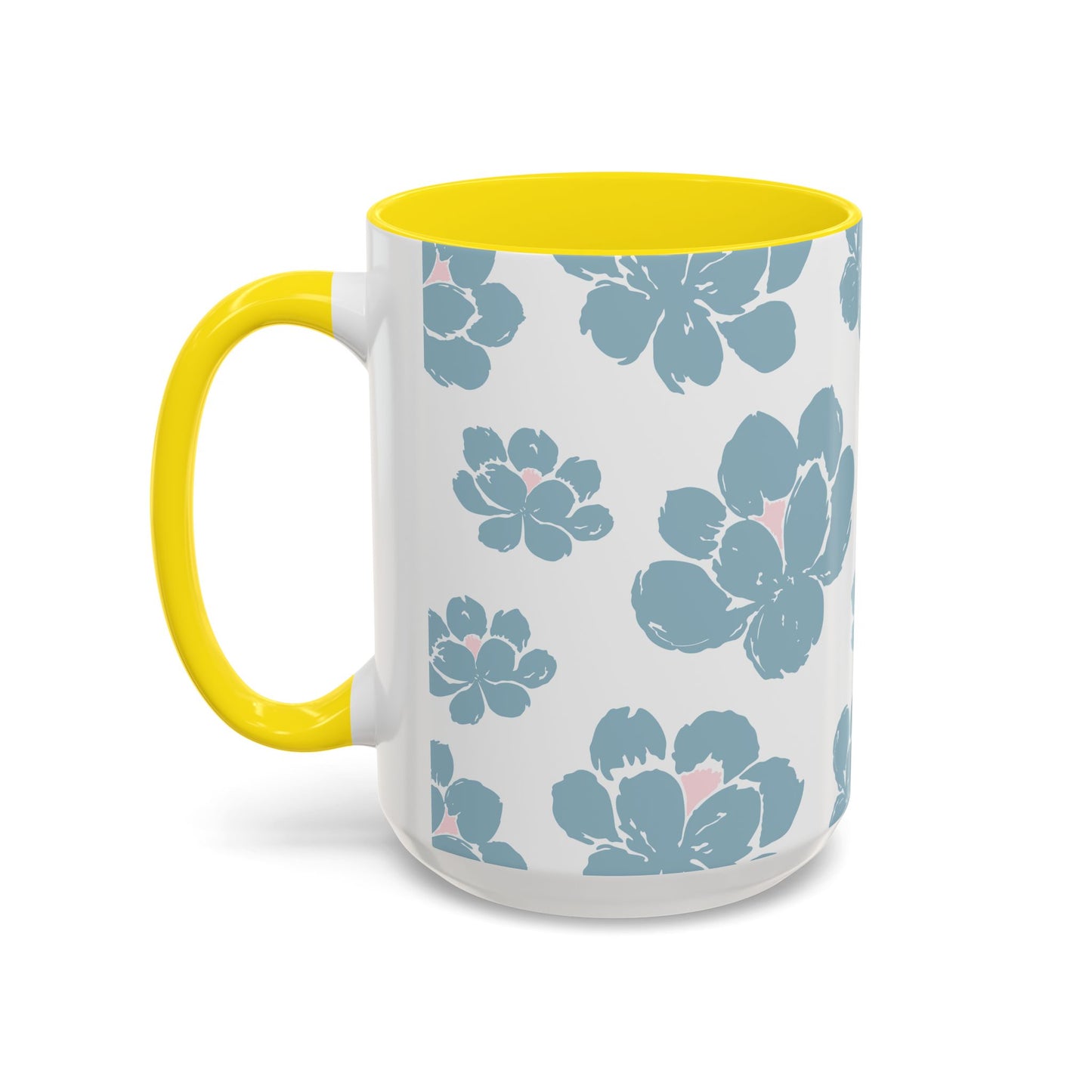 Floral Accent Coffee Mug - Elegant Drinkware, Perfect Gift for Her, Home Decor, Mother's Day, Birthday, Coffee Lovers