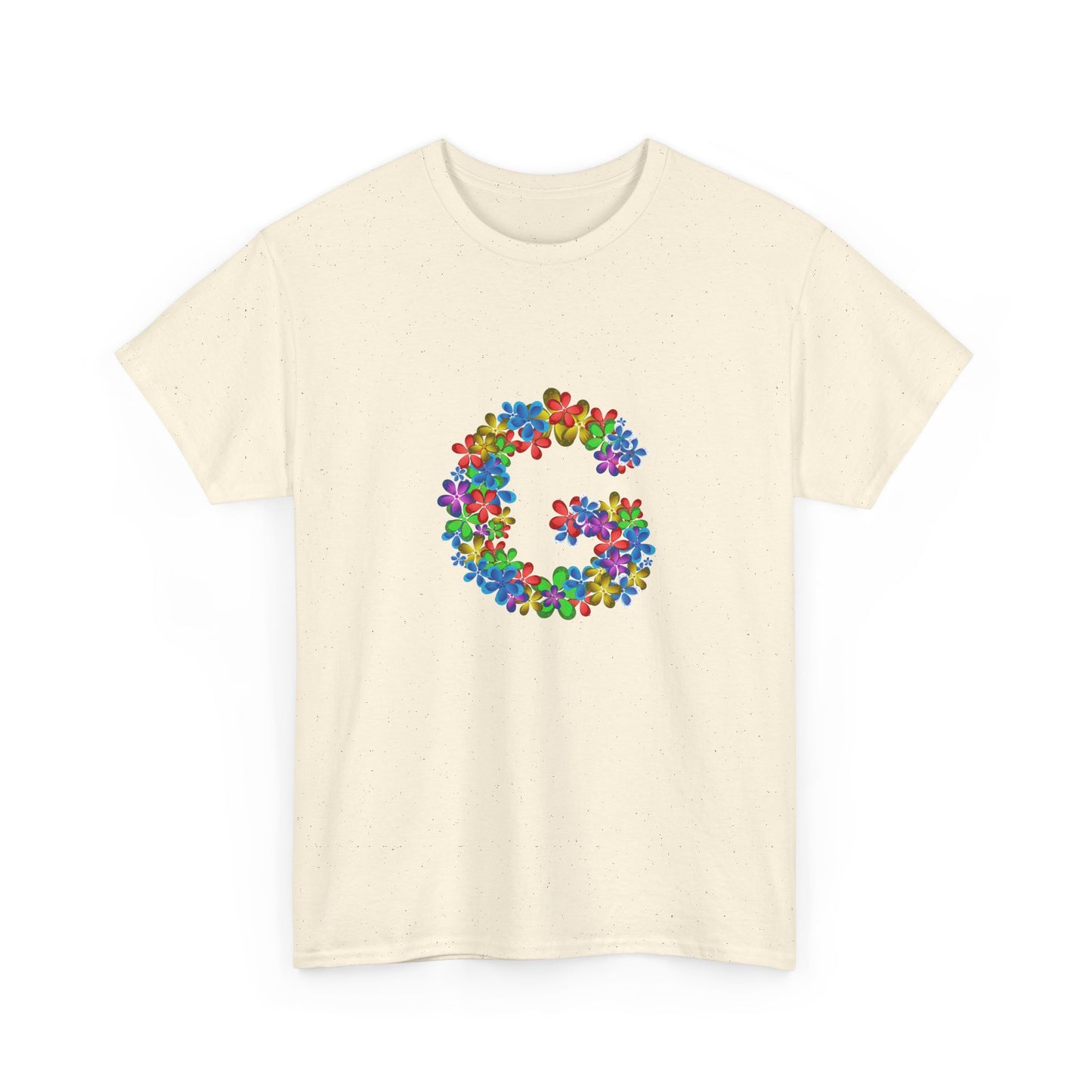 Floral Initial Unisex Tee - Personalized Gift, Casual Summer Wear, Birthday Present, Eco-Friendly Tee, Customizable Clothing