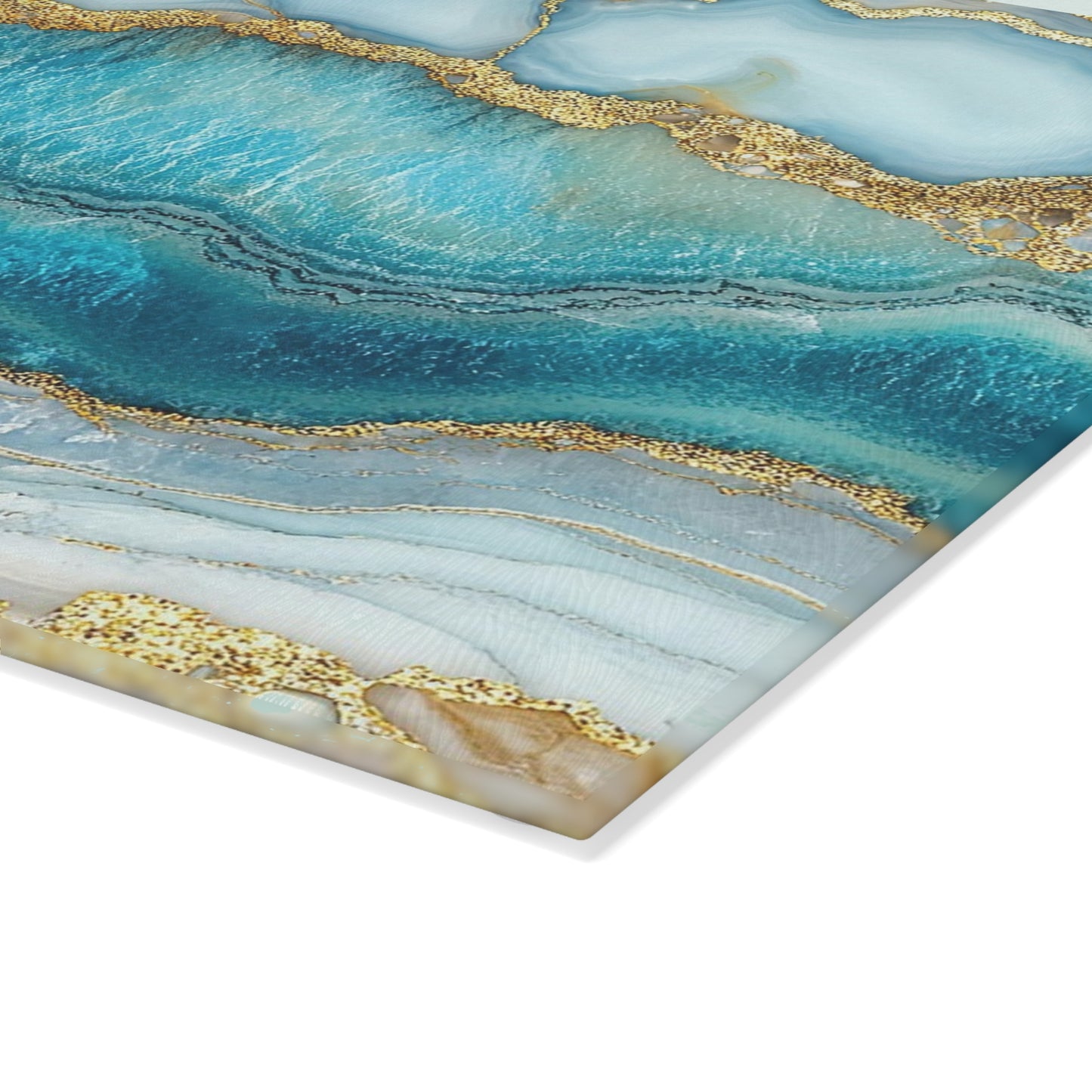 Elegant Agate Print Glass Cutting Board, Kitchen Decor