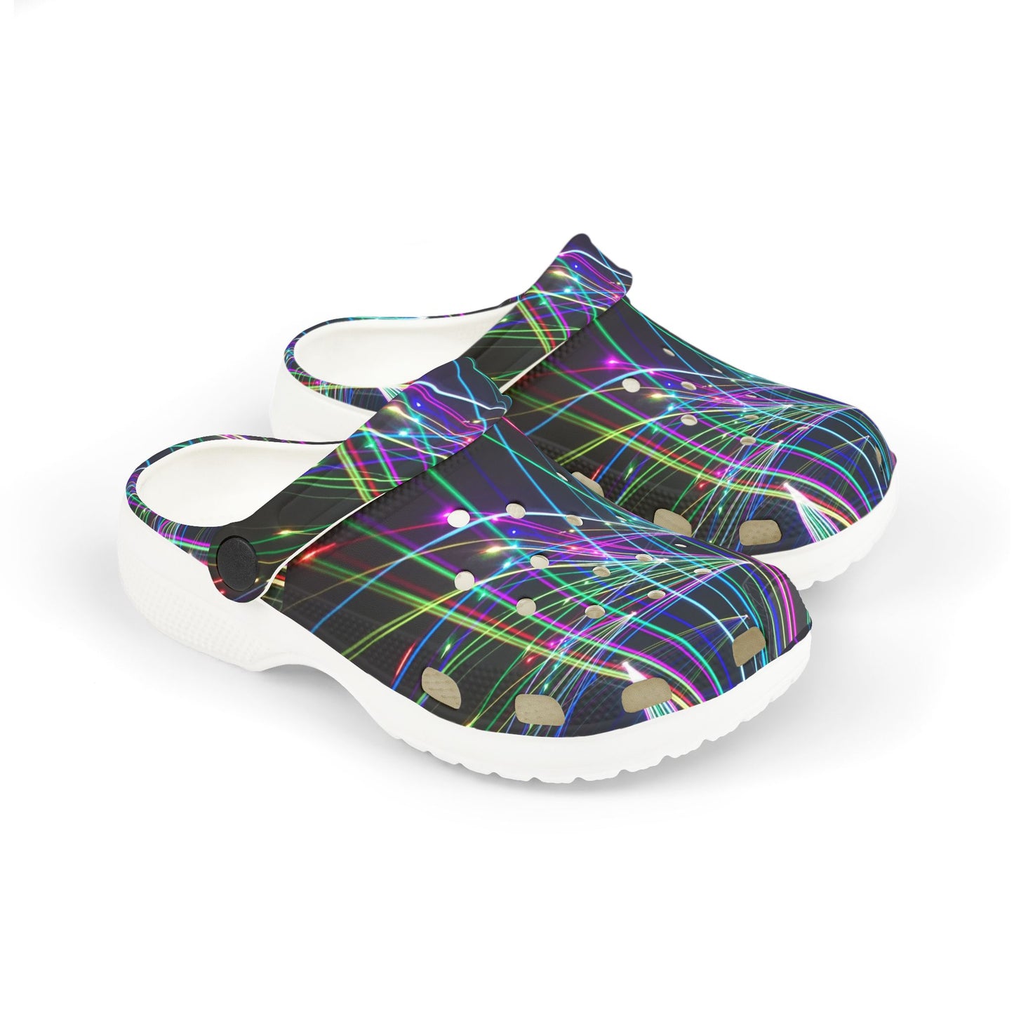 Vibrant Kid's EVA Foam Clogs, Colorful Slip-On Shoes for Fun Adventures, Neon Light Design, Ideal for Summer, Festivals, and Everyday Play