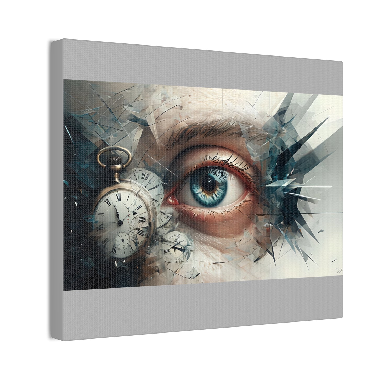 Surreal Canvas Wall Art, Eye with Vintage Clock