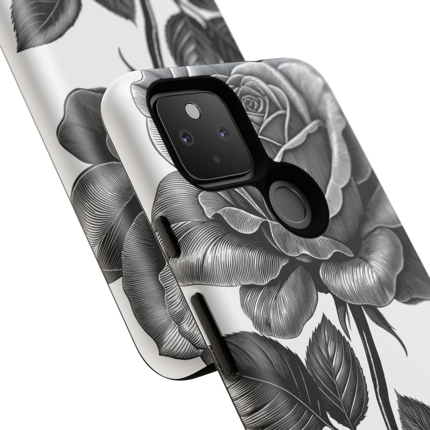 Elegant Floral Phone Case - Tough Cases, Black Rose Design, Floral Phone Cover, Stylish Phone Accessory, Gift for Her, Mother's Day