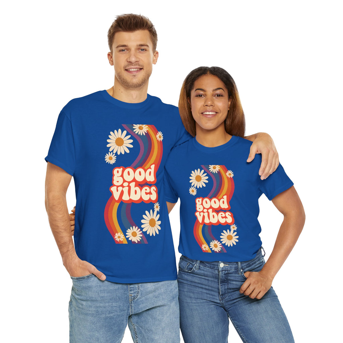 Good Vibes Unisex Heavy Cotton Tee, Retro Graphic T-Shirt, Feel Good Apparel, Summer Outfit, Casual Gift for Friends