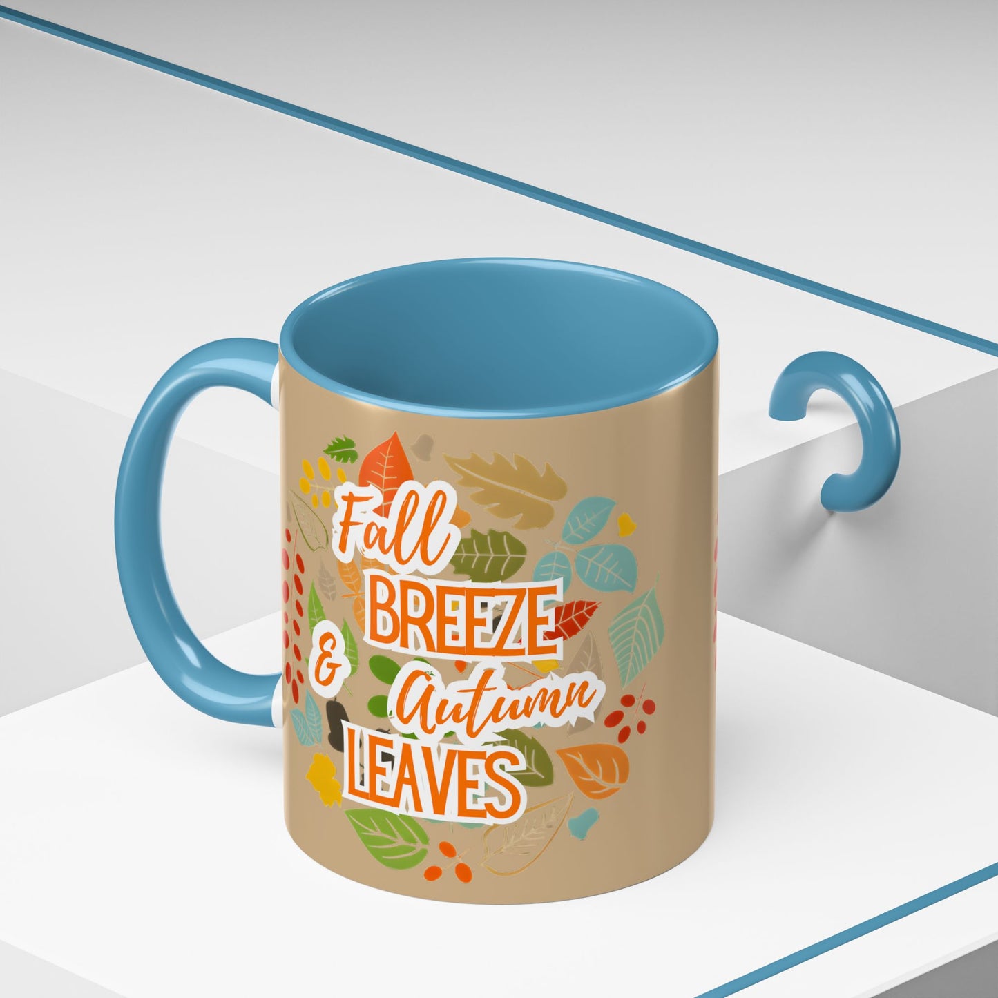 Fall Breeze & Leaves Coffee Mug, Autumn Mug, Seasonal Drinkware, Cozy Kitchen Decor, Perfect Gift for Fall Lovers