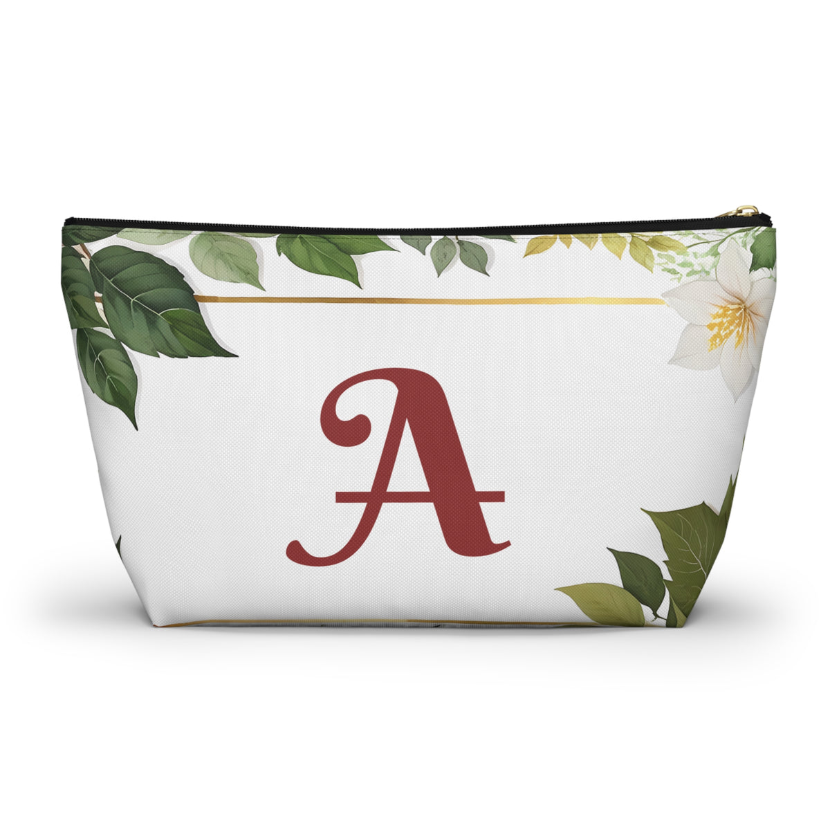 Personalized Floral Accessory Pouch, Makeup Bag, Gift for Her, Initial Pouch, Travel Organizer, Custom Cosmetic Bag
