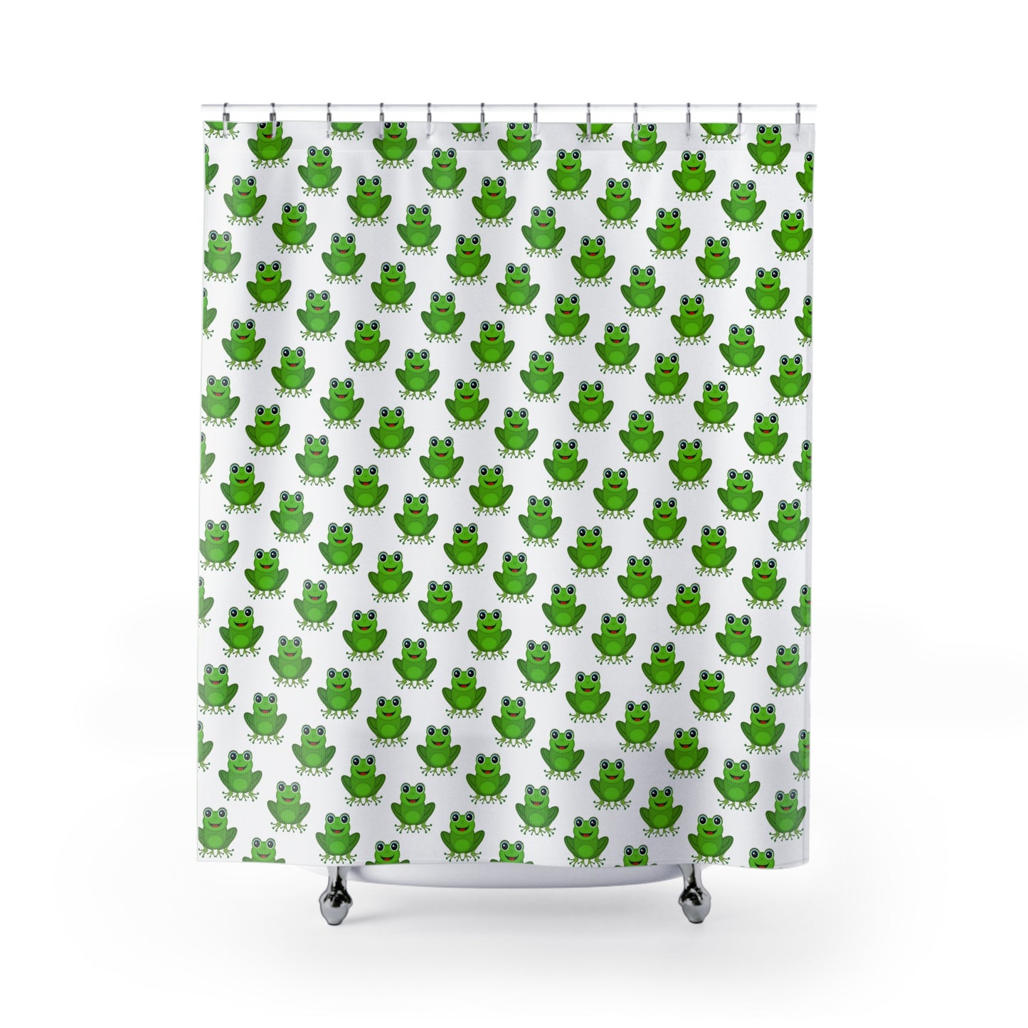 Cheerful Frog Shower Curtain | Cute Bathroom Decor, Frog Lovers Gift, Fun Home Accessory, Kids Bathroom, Unique Gift Idea