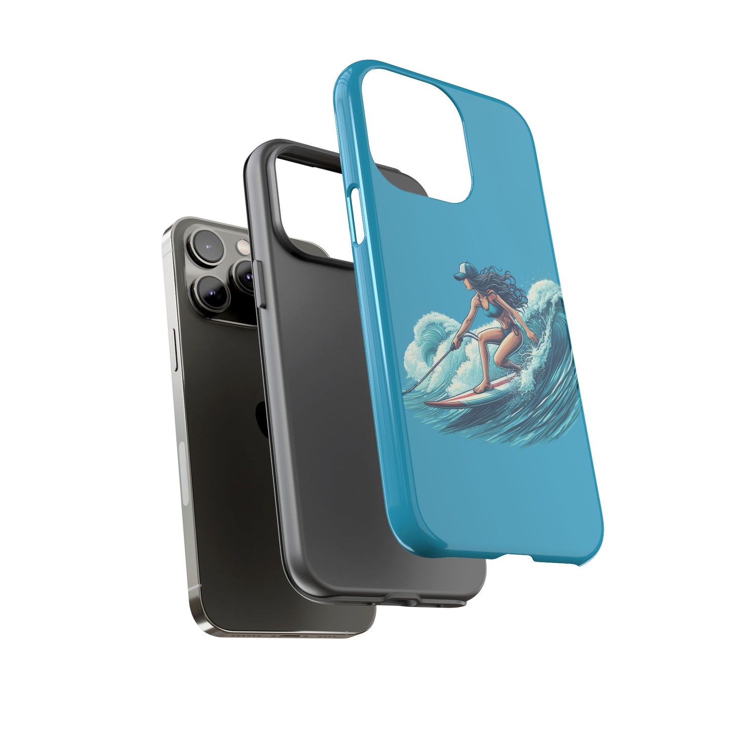 Surfing Phone Case, Coastal Vibes Phone Cover, Tough Cases for Beach Lovers, Ocean Art Phone Accessories, Summer Gift Idea
