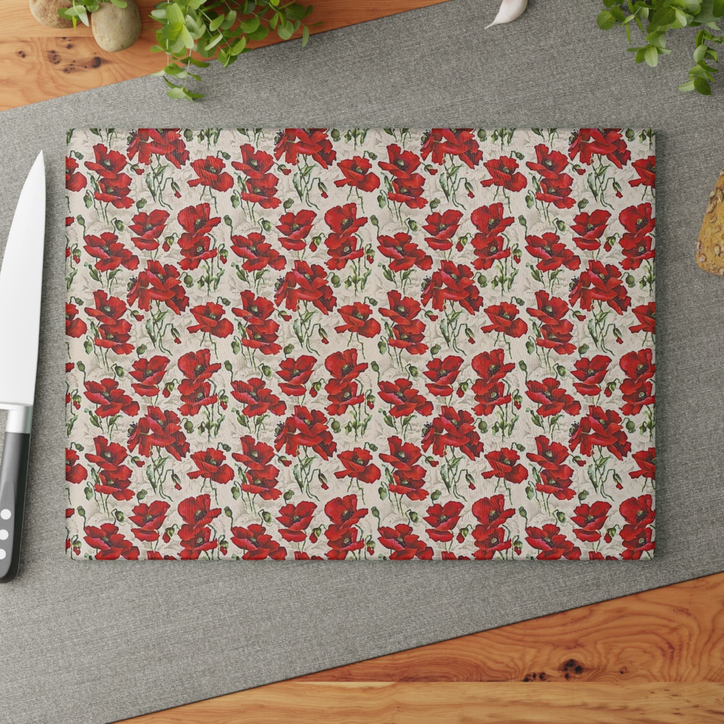 Elegant Floral Glass Cutting Board, Kitchen Decor, Gift for Cooks, Wedding Gift, Housewarming, Mother's Day