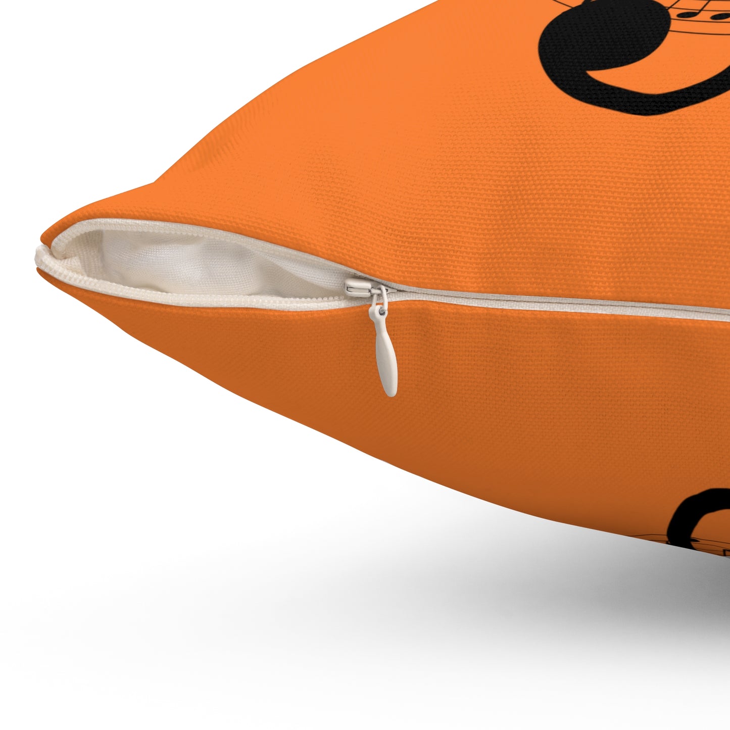 Musical Treble Clef Pillow, Cozy Music Decor, Harmony Gift, Orange Accent Cushio