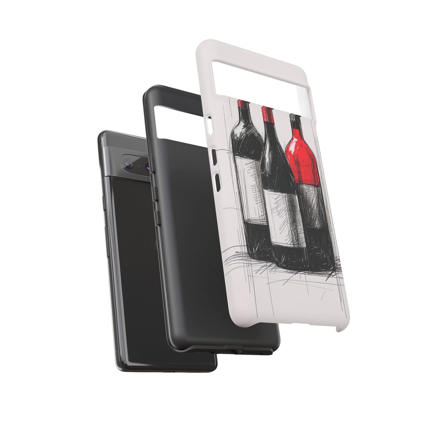 Wine Lover's Phone Case, Tough Phone Cover, Artistic Wine Design, Gift for Wine Enthusiasts, Customizable Case, Unique Wine Art