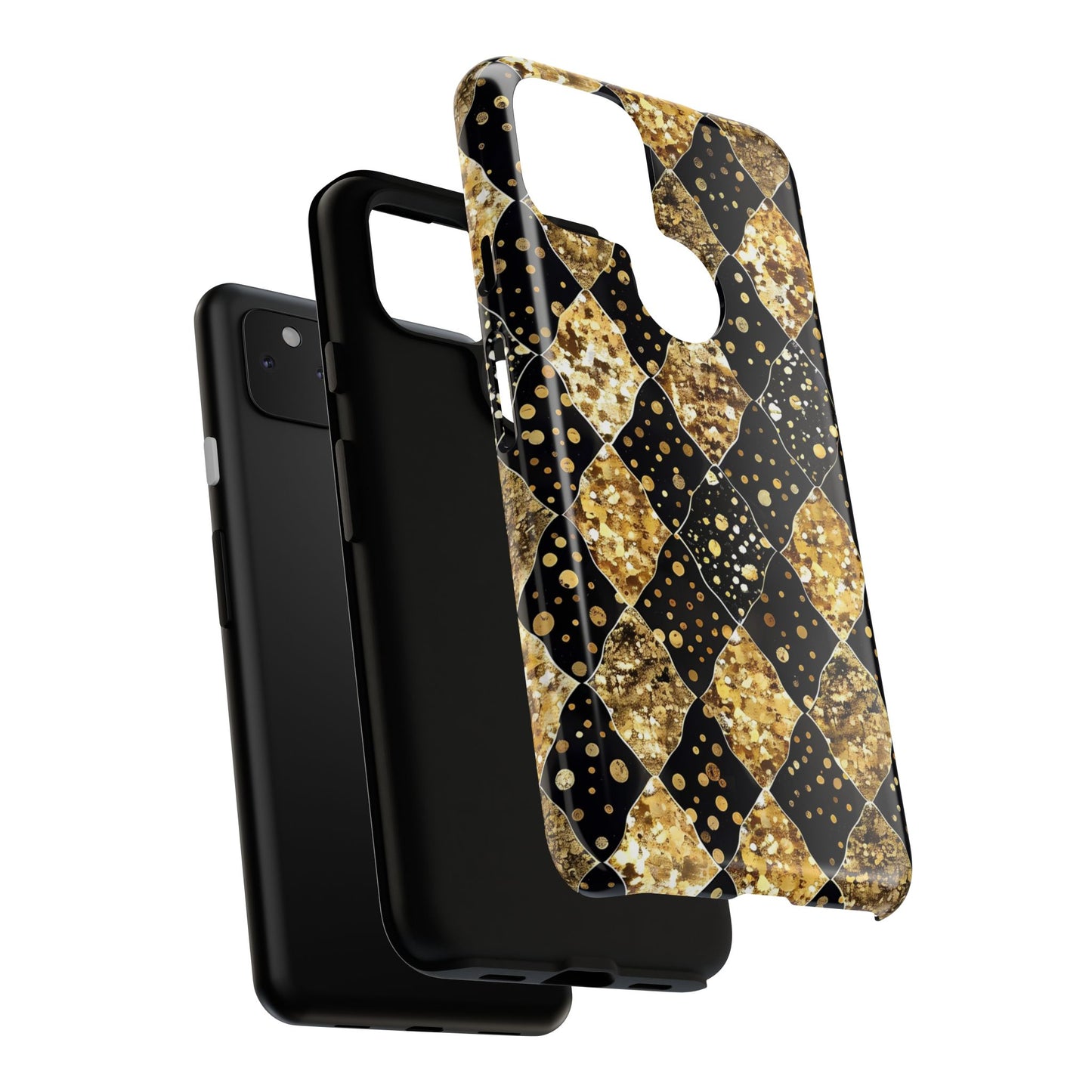 Elegant Gold & Black Phone Case for Tough Protection