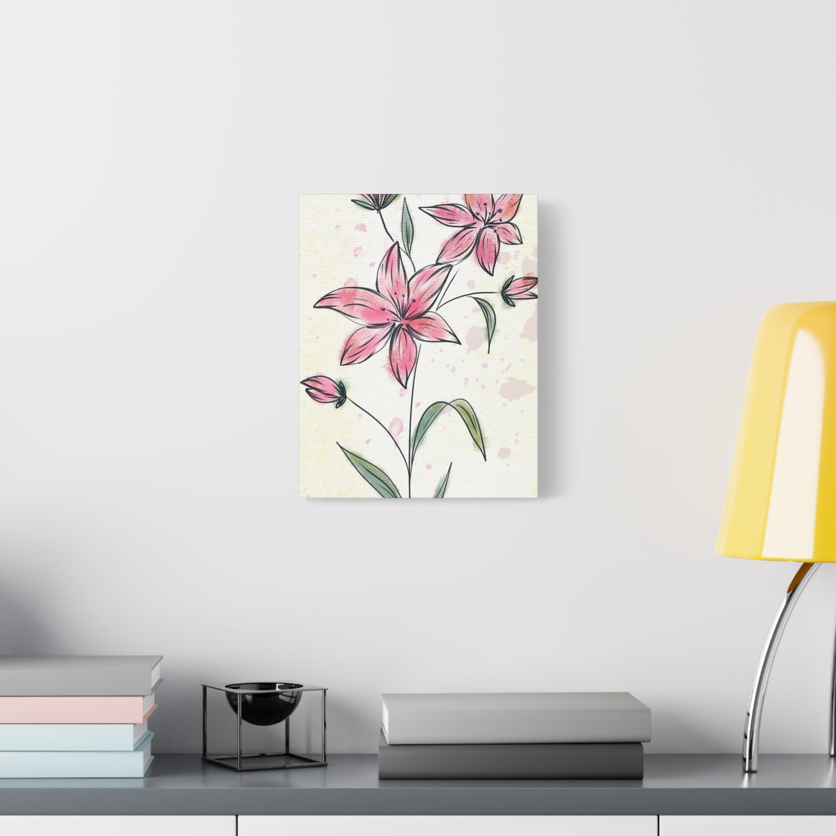 Matte Canvas, Stretched, 1.25" Tulips Pink Flowers