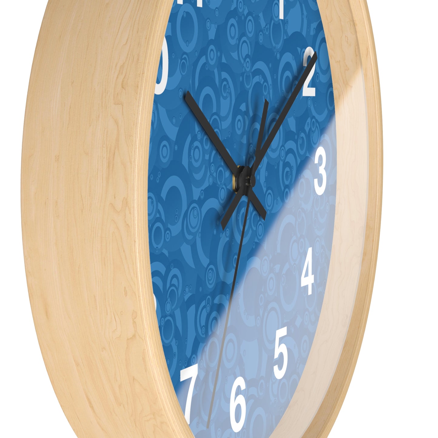 Modern Abstract Wall Clock, Home Decor, Unique Gift, Blue Pattern Clock, Wall Art for Living Room, Office Decor