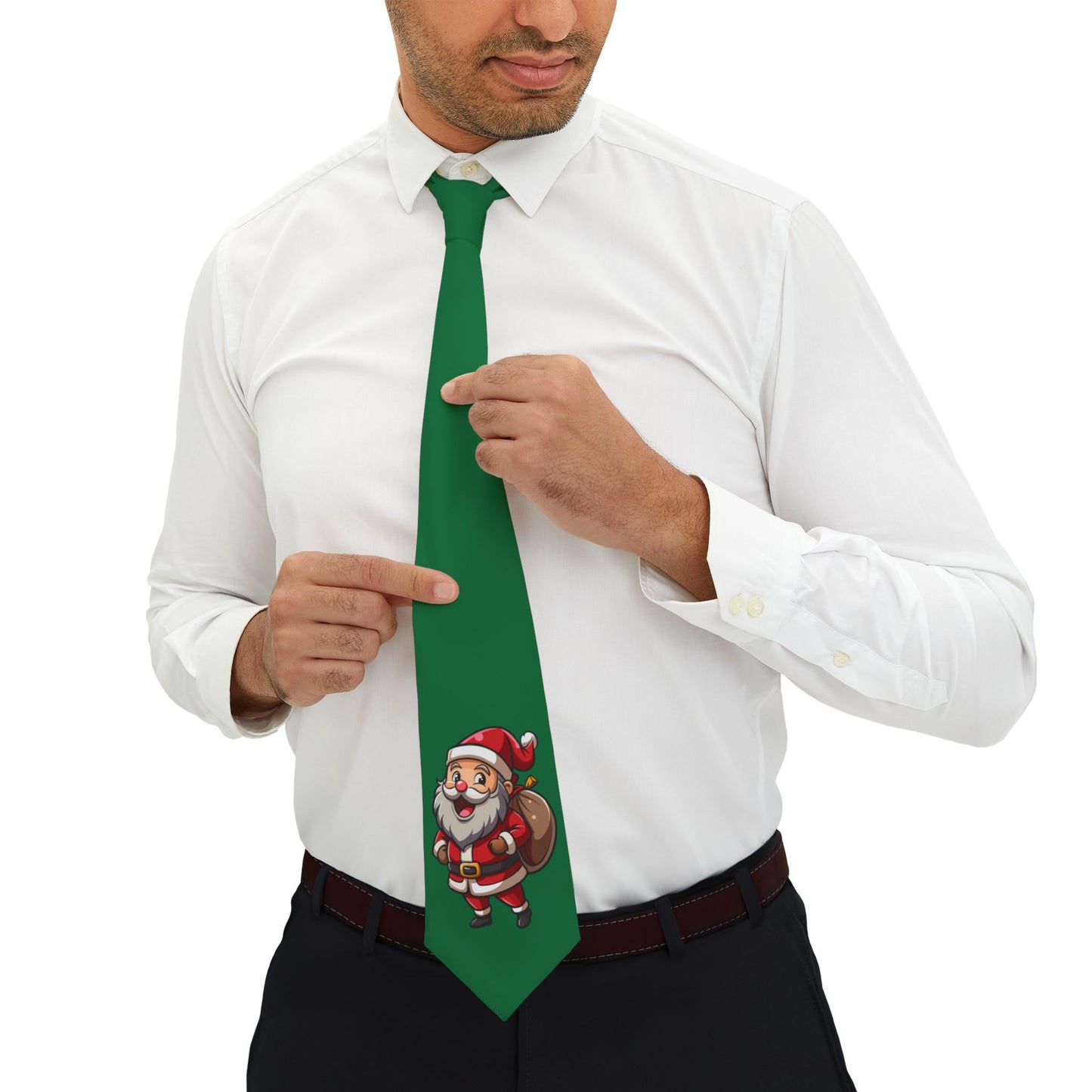 Festive Santa Necktie - Holiday Themed Tie for Christmas Celebrations