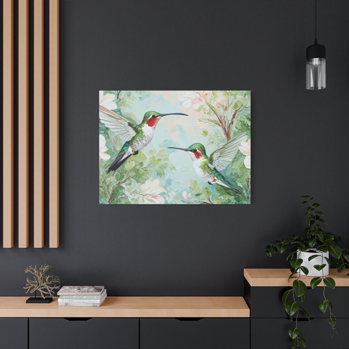 Hummingbird Canvas Wall Art — Stretched Matte Nature Print