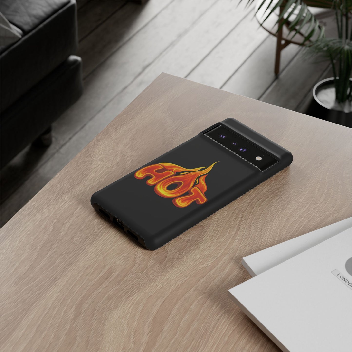 Stylish Phone Case, Hot Flames Design, Gift for Teens, Trendy Accessory, Protective Cover, Unique Phone Case