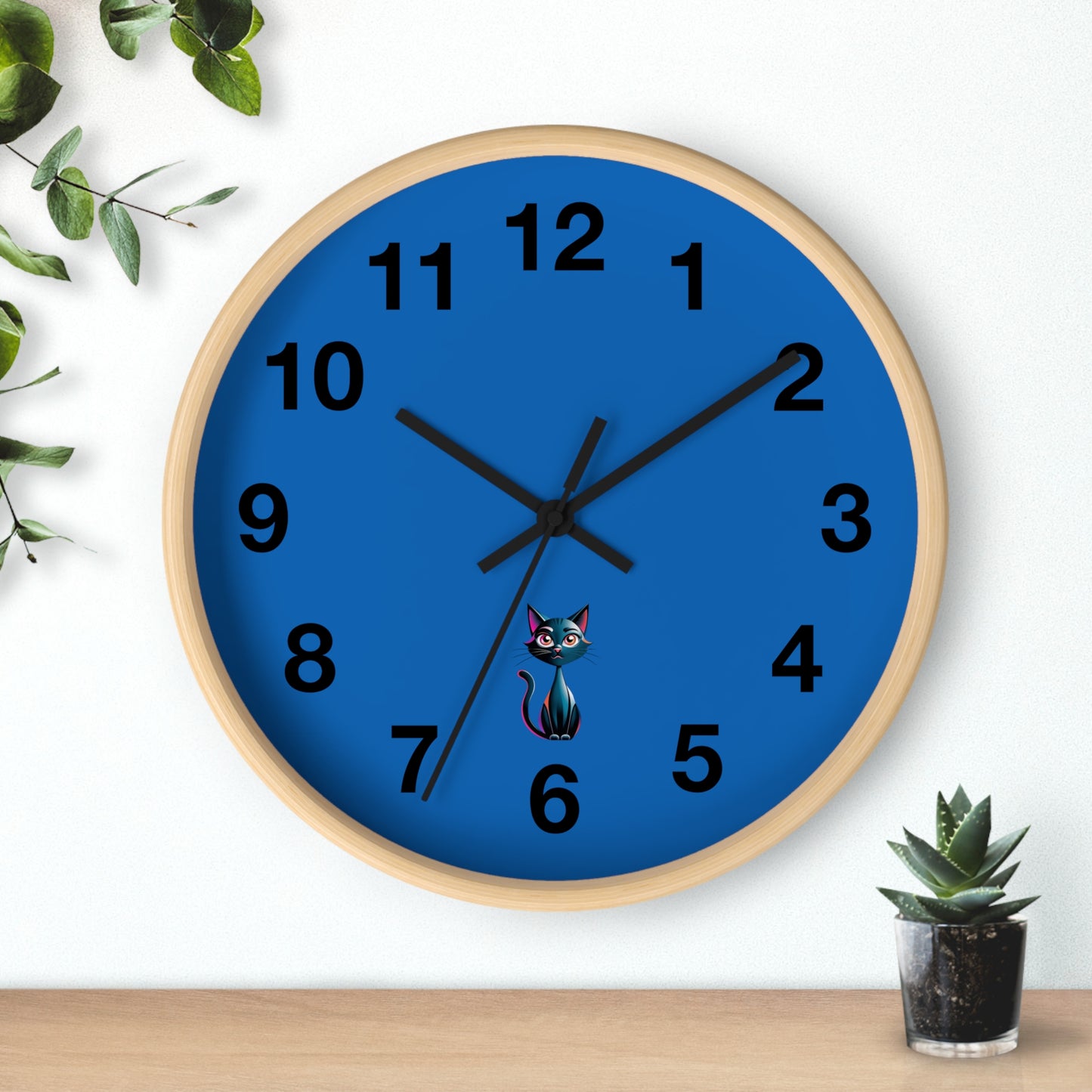 Cute Cat Wall Clock | Fun Home Decor, Cat Lovers Gift, Unique Wall Art, Cat Themed Birthday Gift, Colorful Clock
