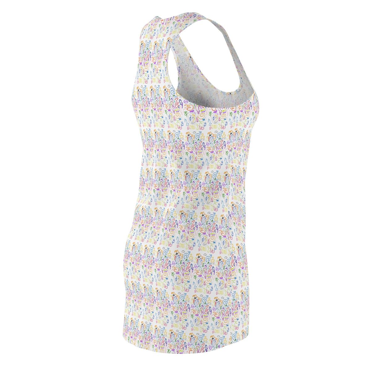 Colorful Floral Women's Racerback Dress - Perfect for Summer, Vacation, Parties, Festivals, Everyday Wear