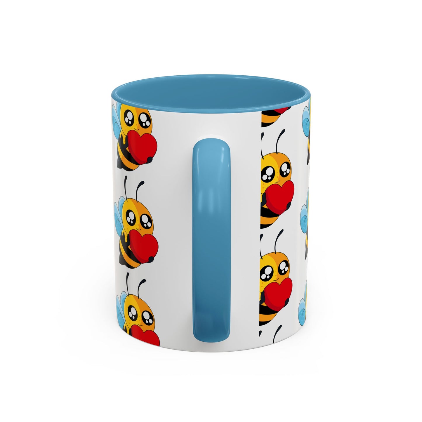 Cute Bee Love Accent Coffee Mug, Cute Floral Mug, Cheerful Bee Design