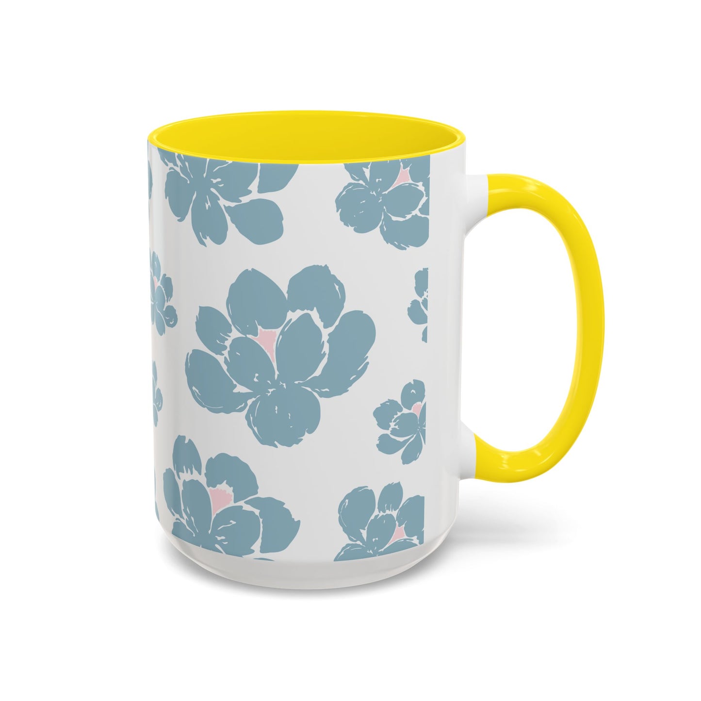 Floral Accent Coffee Mug - Elegant Drinkware, Perfect Gift for Her, Home Decor, Mother's Day, Birthday, Coffee Lovers