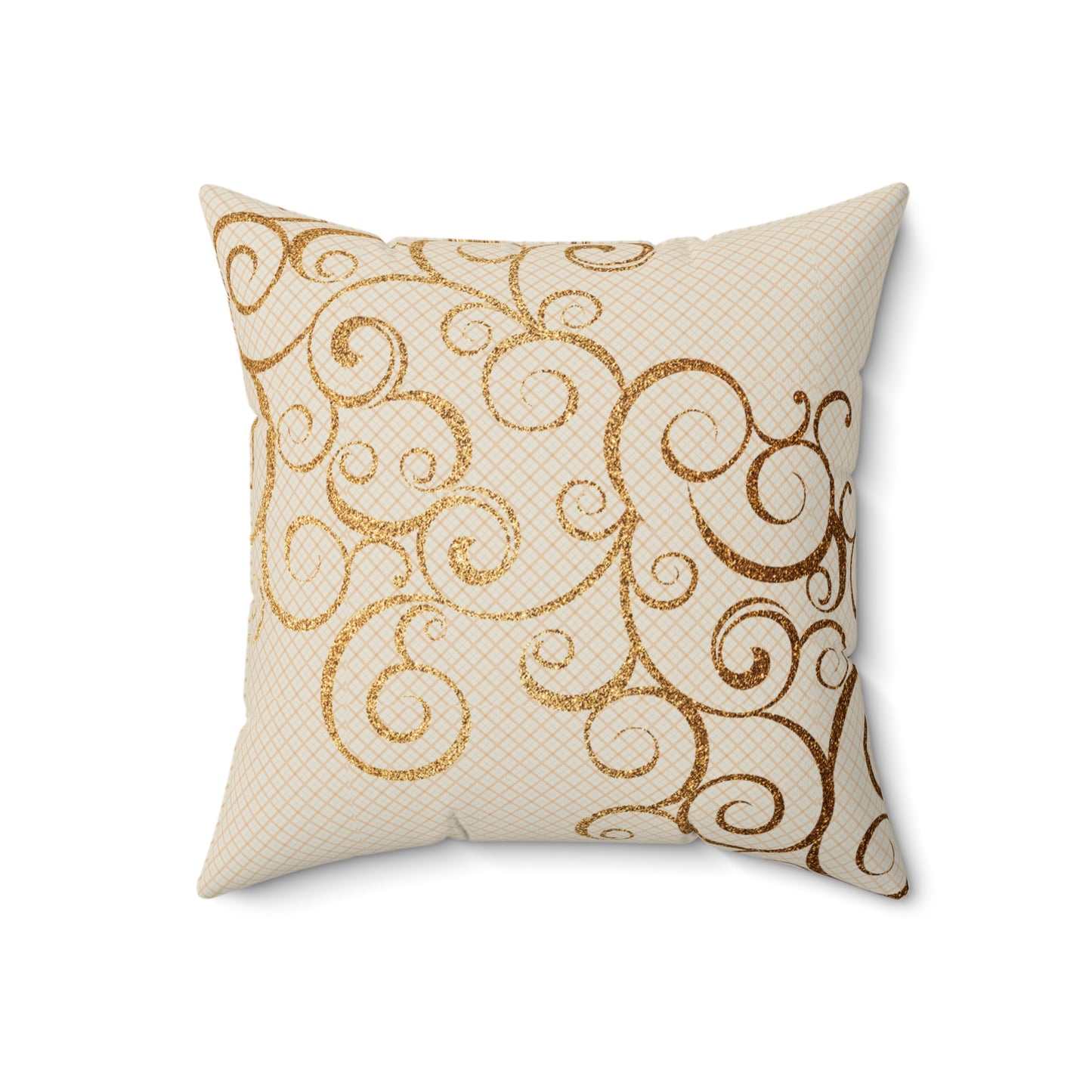 Elegant Swirl Decorative Pillow, Chic Home Accent, Cozy Living Room Decor, Gold Patterned Throw Cushion, Stylish Gift for Weddings