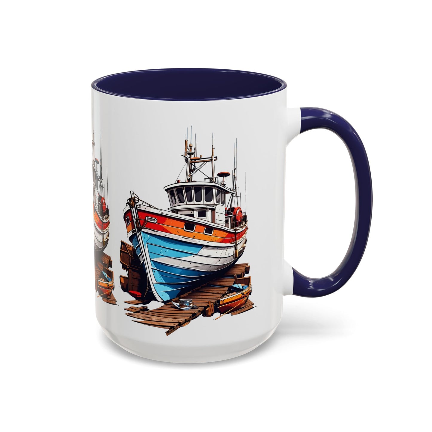 Nautical Accent Coffee Mug | Perfect for Boat Lovers, Sailor Gifts, Coastal Decor, Unique Gift Idea, Custom Artwork Mug