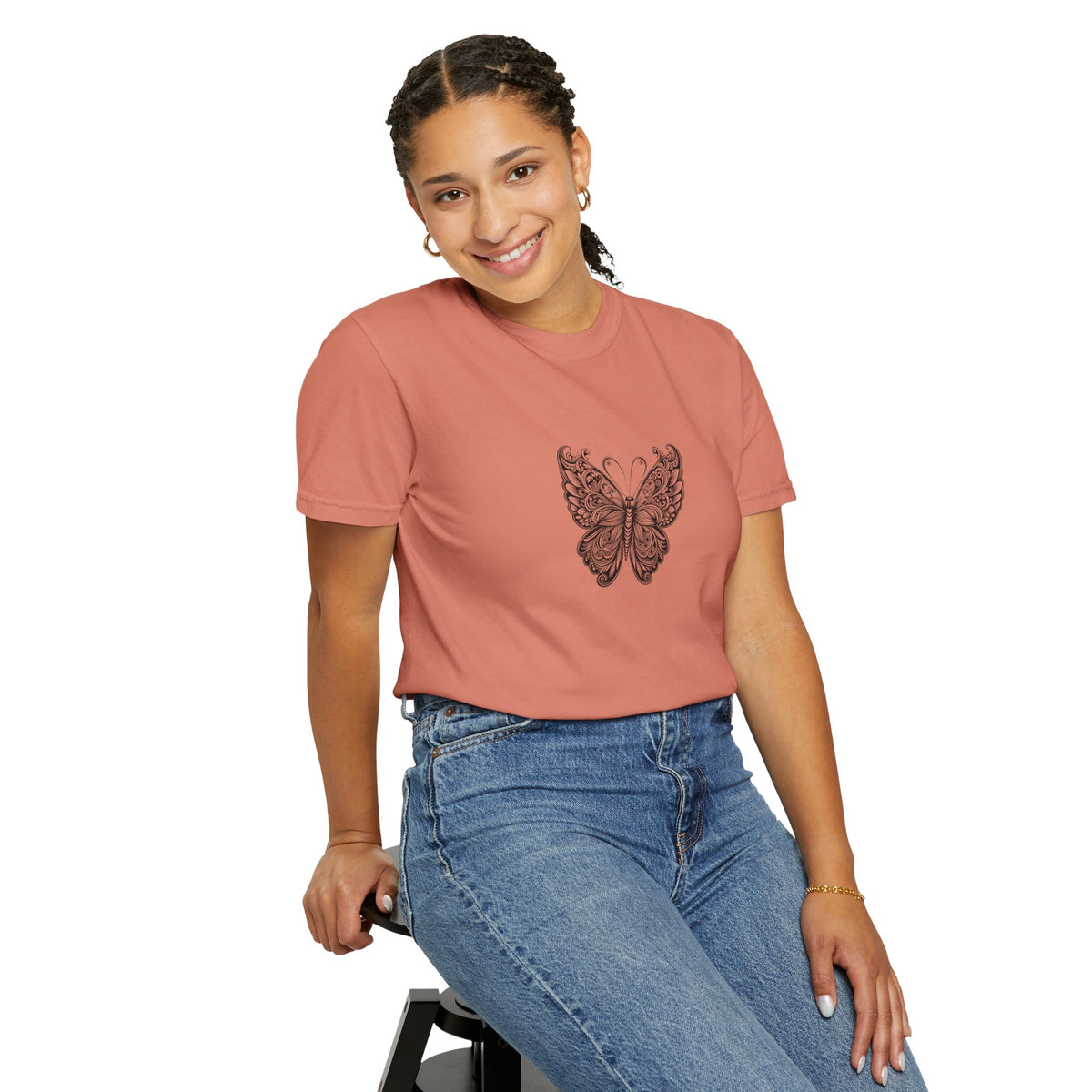 Bohemian Butterfly T-shirt, Unisex Clothing, Nature Inspired Tee, Gift for Her, Casual Wear, Summer Fashion