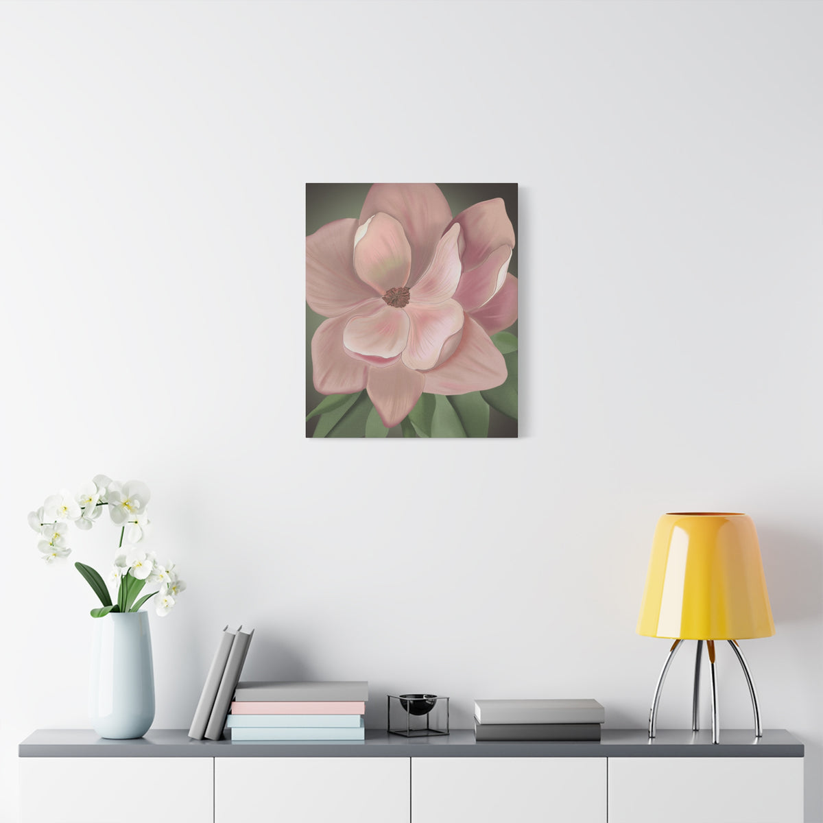 Matte Canvas, Stretched, 1.25" Pink Flowers