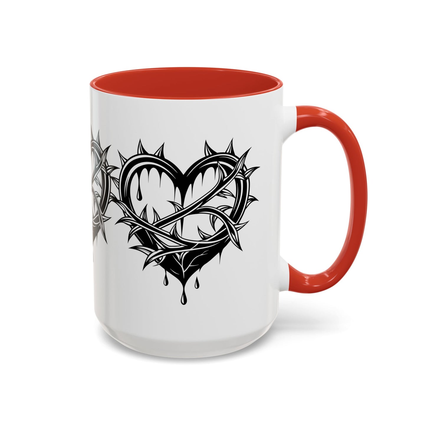 Gothic Heart Mug, Unique Art Coffee Cup for Gifting, Gothic Home Decor, Perfect for Friends, Gothic Style Drinkware
