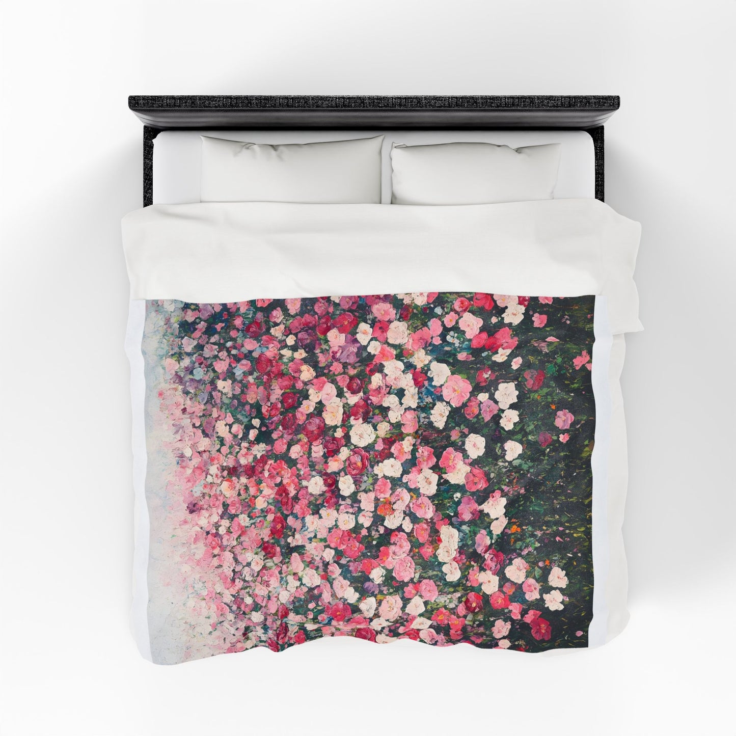 Floral Velveteen Plush Blanket, Cozy Home Decor, Gift for Her, Birthday Present, Ideal for Relaxing and Snuggling