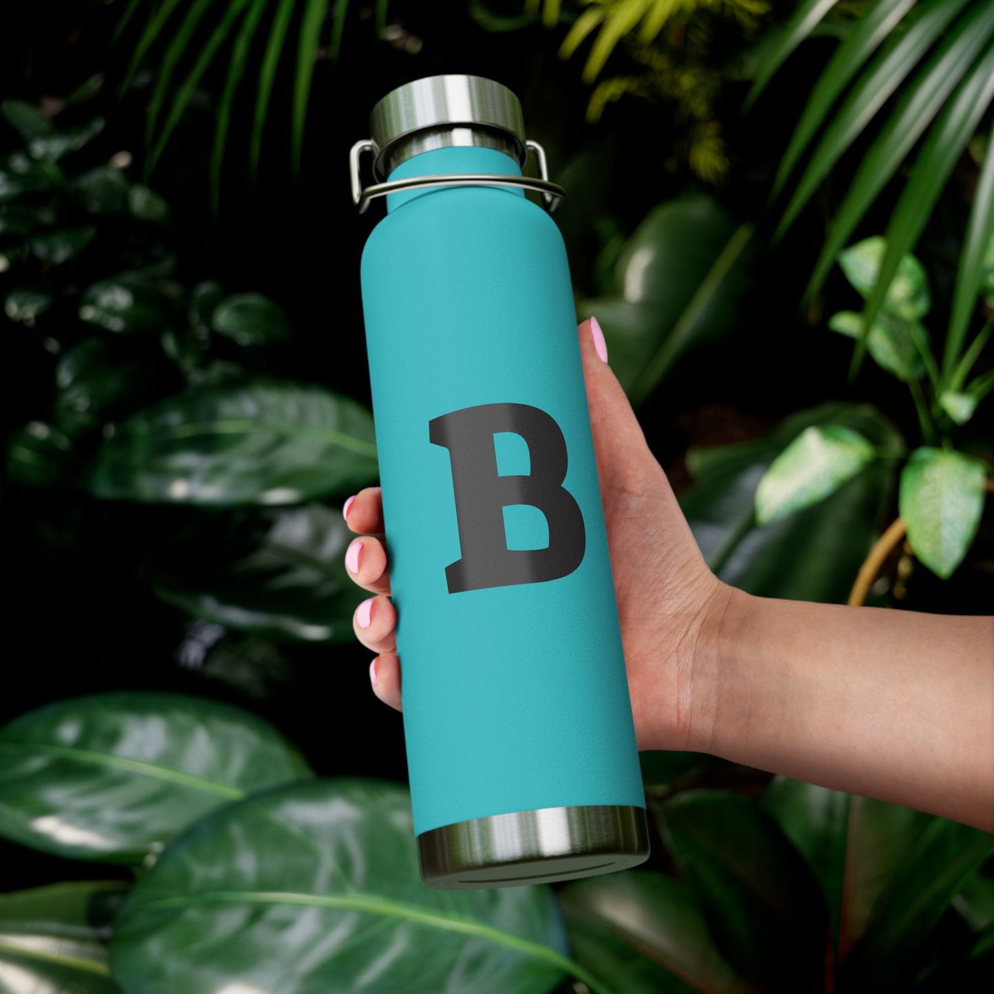 Personalized Copper Insulated Water Bottle, 22oz - "B" Custom Monogram, Travel Mug, Fitness Bottle, Hydration Gift, Eco-Friendly