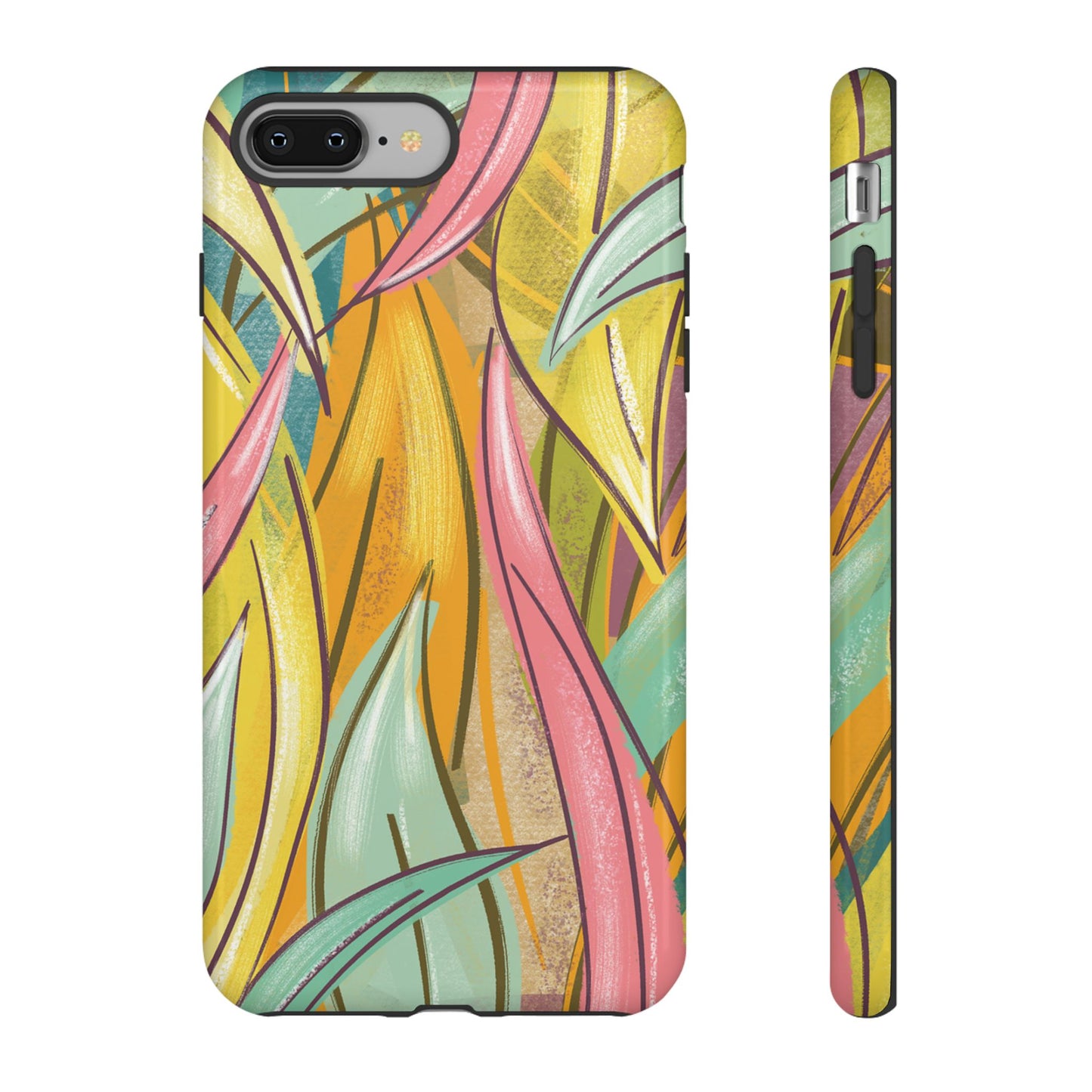 Vibrant Phone Case with Colorful Leaf Design, Tough Cases for Nature Lovers, Eco-Friendly Gift, Summer Vibes, Floral Phone Cover